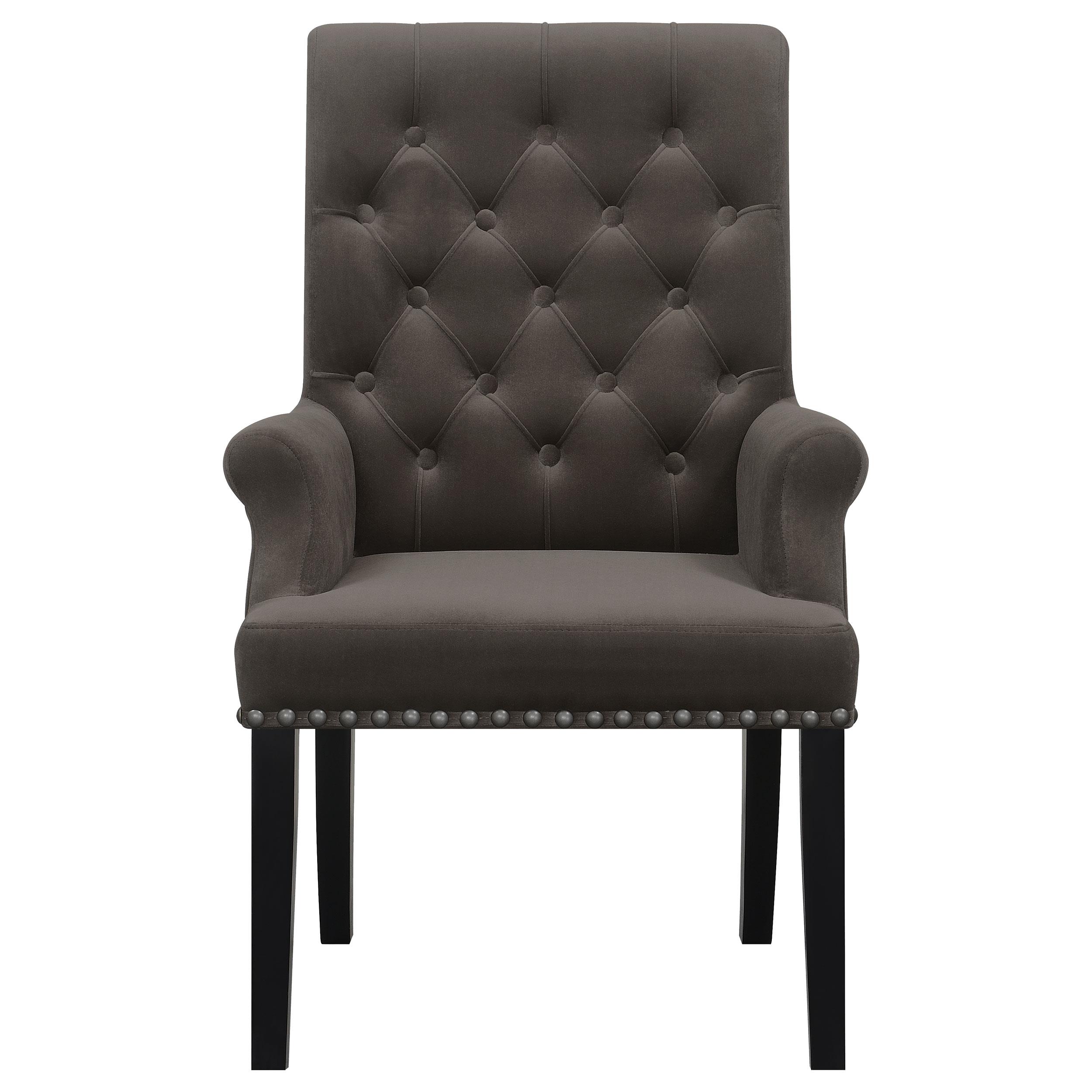 Model: 115173 | Coaster Alana Velvet Upholstered Dining Arm Chair Brown