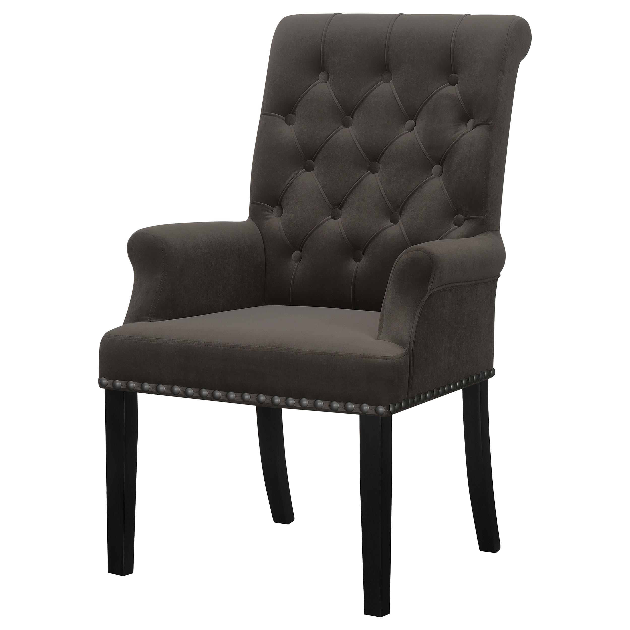 Model: 115173 | Coaster Alana Velvet Upholstered Dining Arm Chair Brown