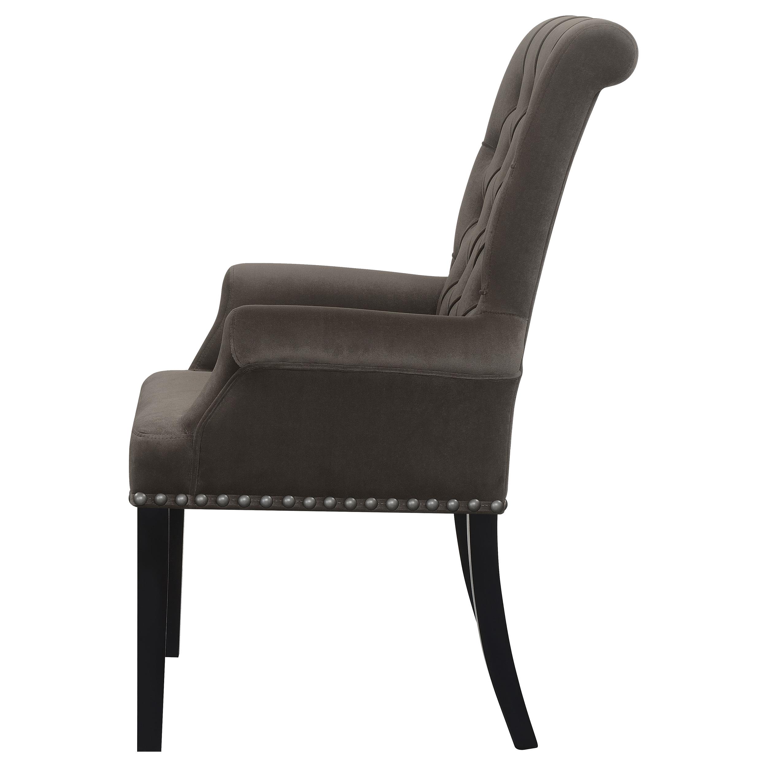 Model: 115173 | Coaster Alana Velvet Upholstered Dining Arm Chair Brown