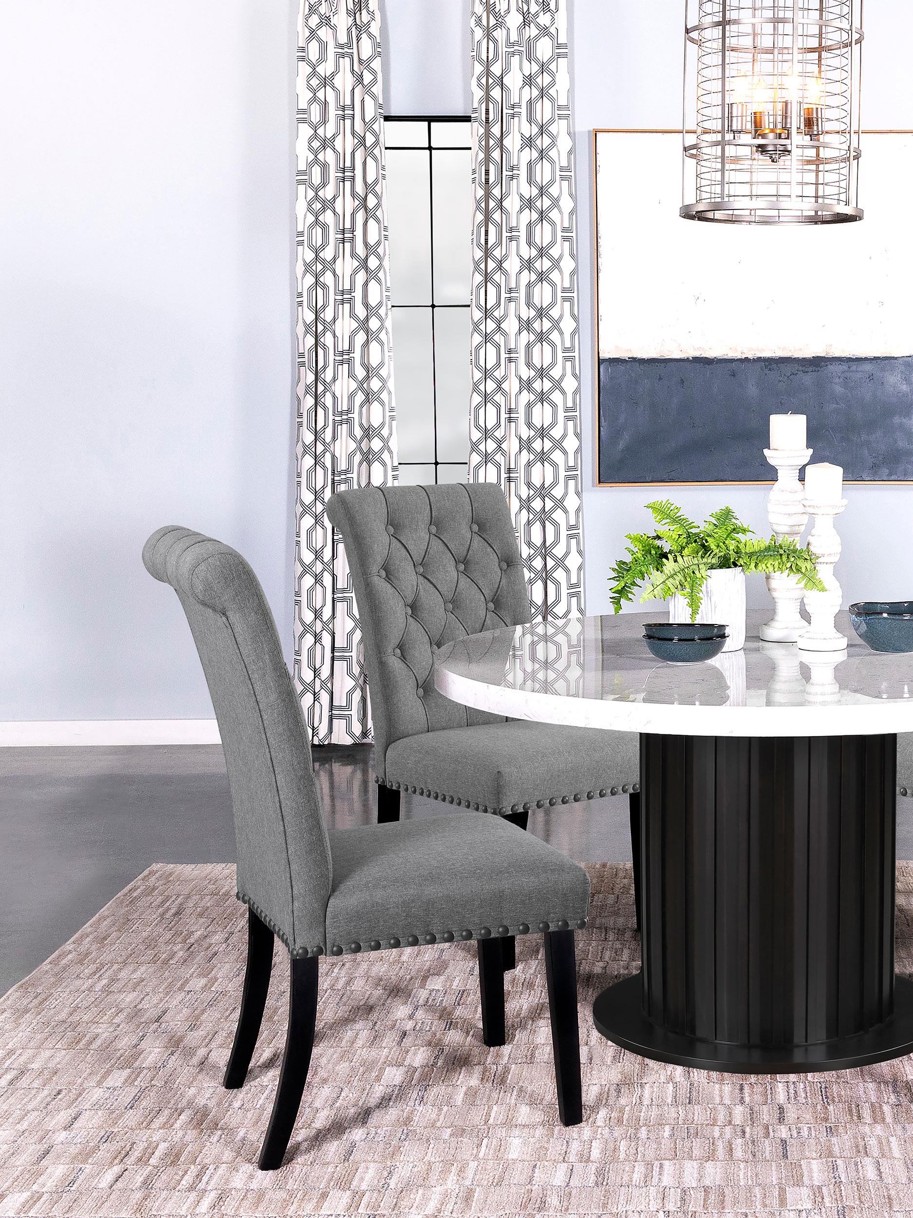 Model: 115162 | Coaster Alana Fabric Upholstered Dining Side Chair Grey (Set of 2)