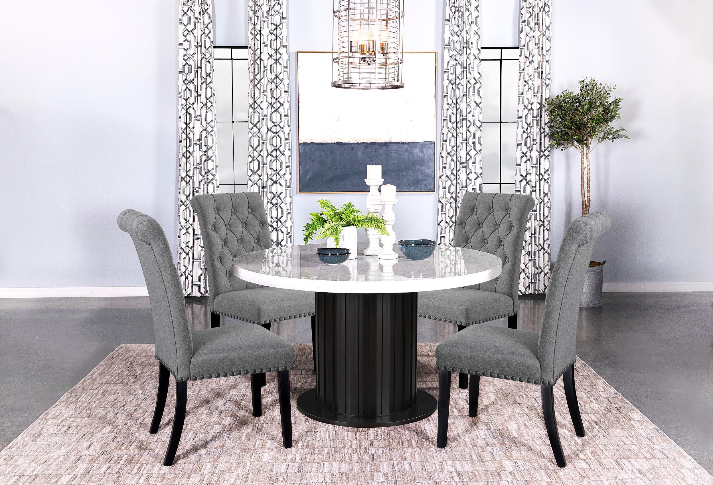 Model: 115162 | Coaster Alana Fabric Upholstered Dining Side Chair Grey (Set of 2)
