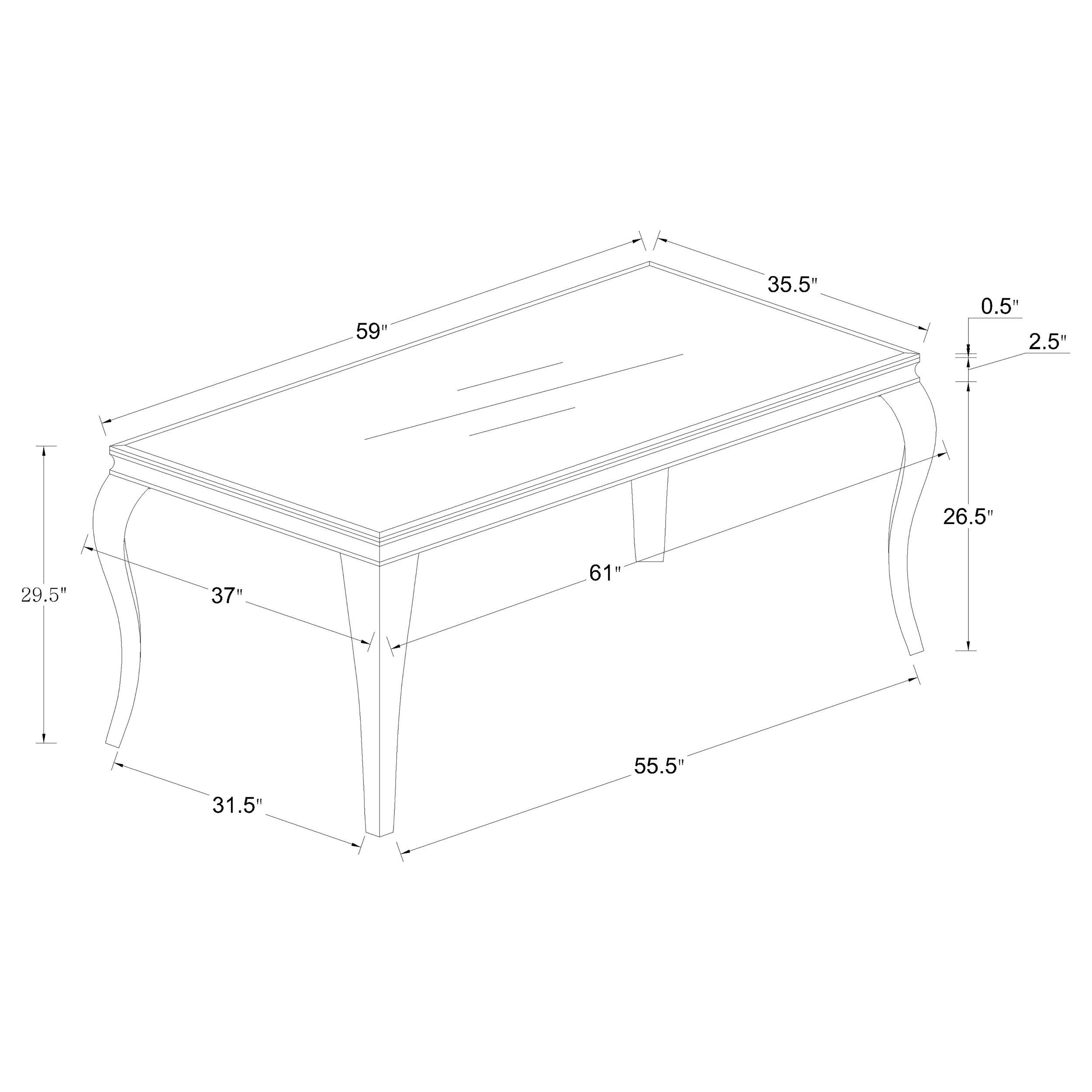 Model: 115091-S5B | Coaster Carone 5-piece 61-inch Rectangular White Glass Dining Set Blue