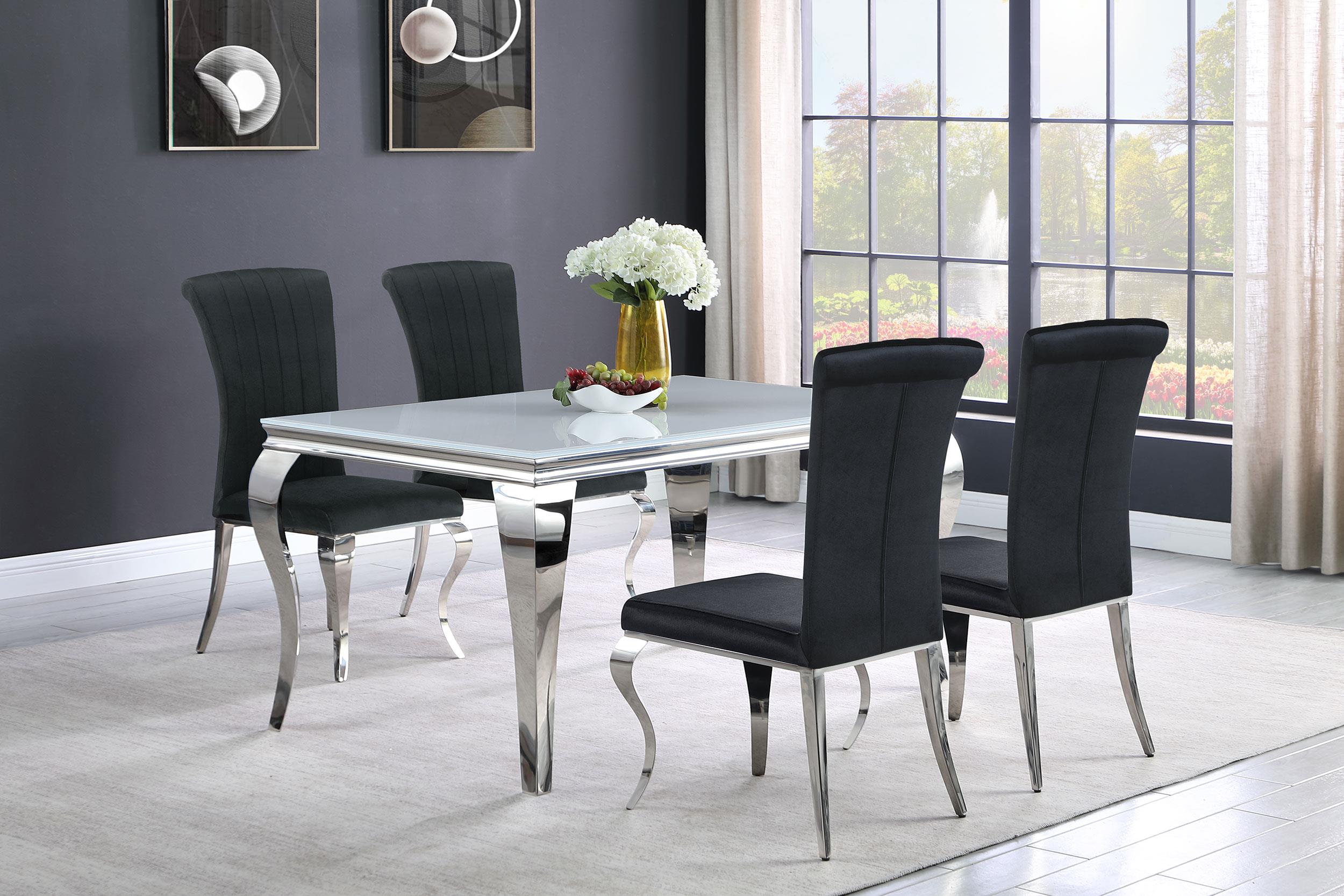 Model: 115091 | Coaster Carone Rectangular 61-inch Glass Top Dining Table White