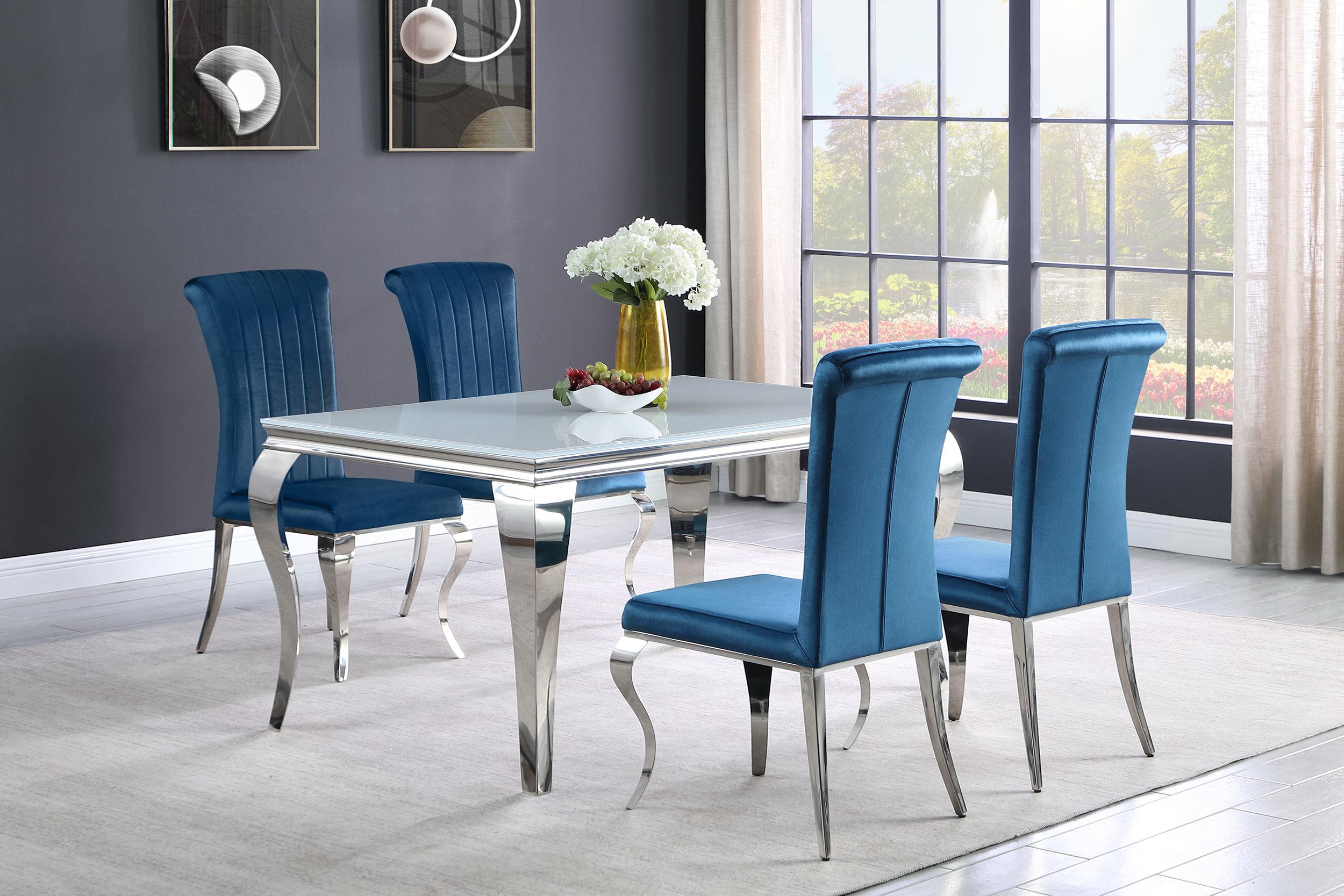 Model: 115091 | Coaster Carone Rectangular 61-inch Glass Top Dining Table White