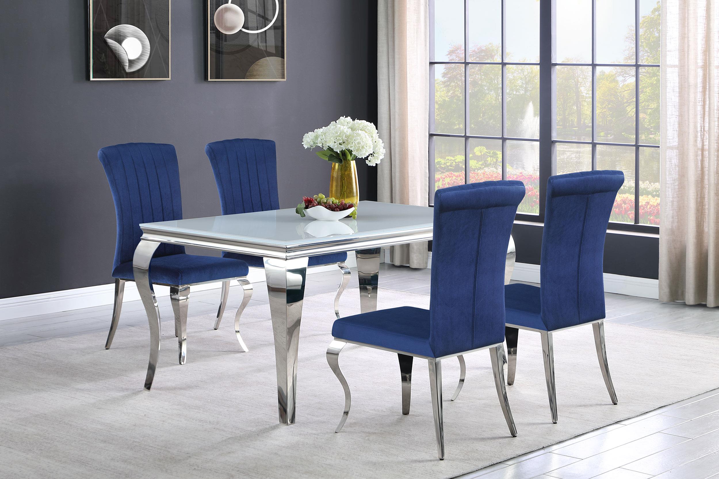 Model: 115091 | Coaster Carone Rectangular 61-inch Glass Top Dining Table White