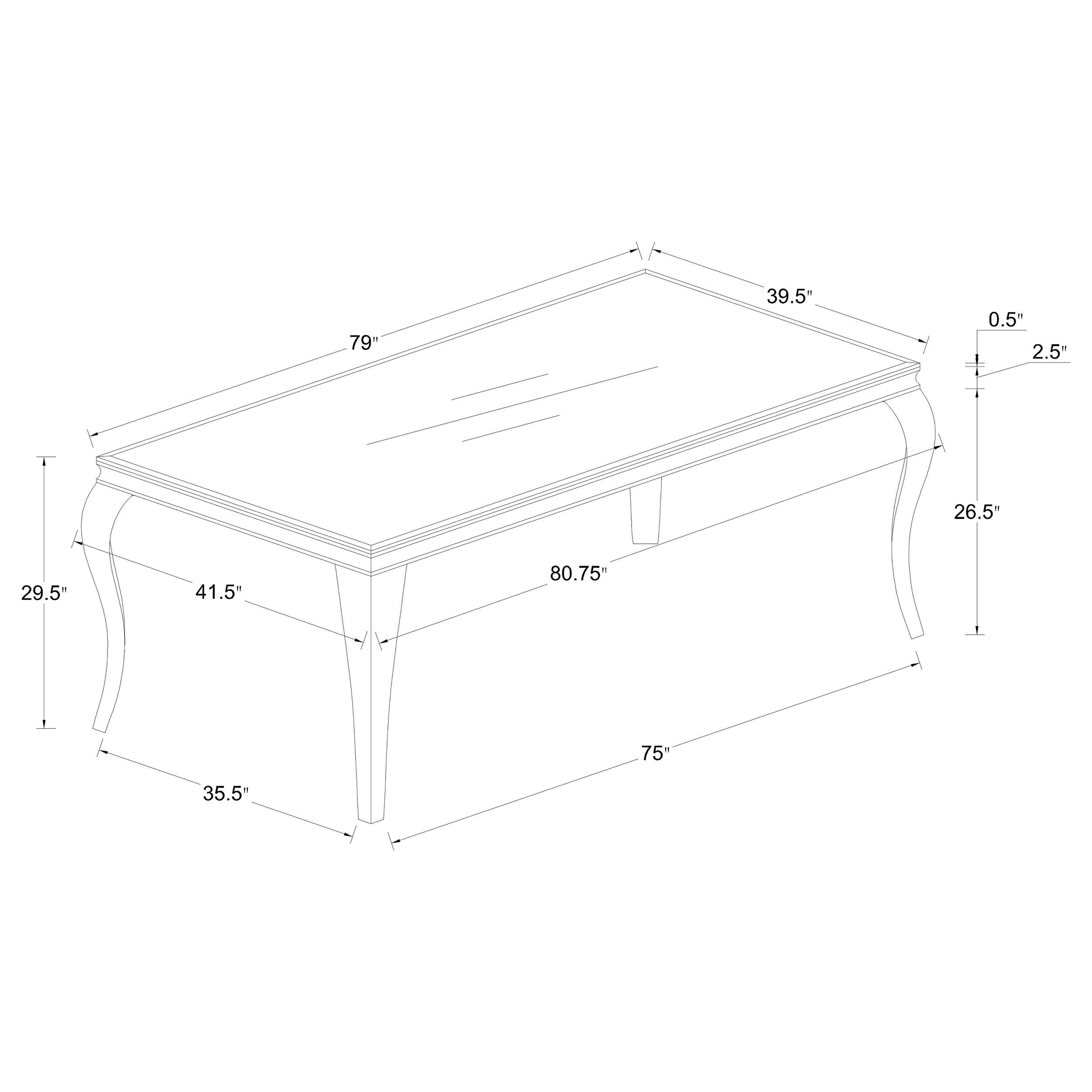 Model: 115081-S5B | Coaster Carone 5-piece 81-inch Rectangular White Glass Dining Set Blue