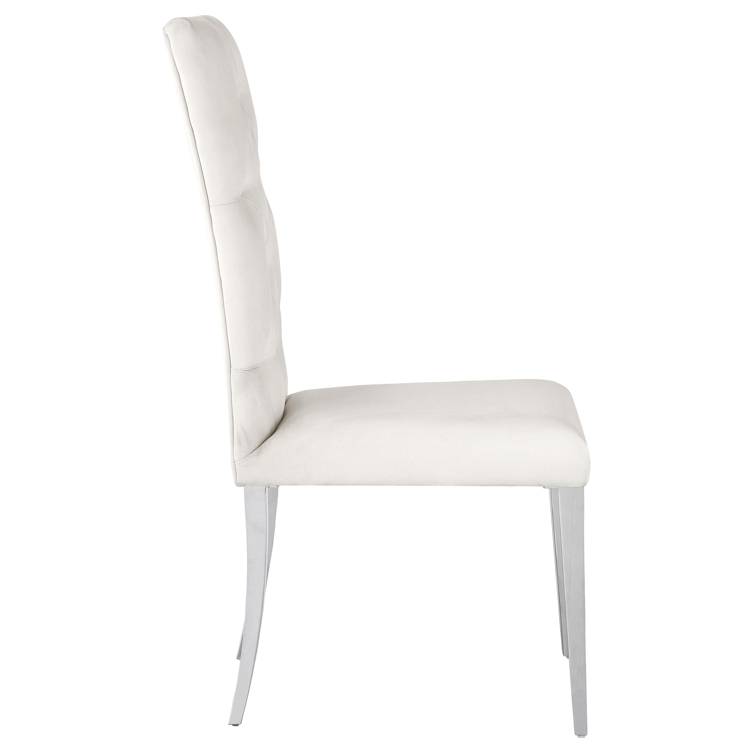 Model: 111102 | Coaster Kerwin Velvet Upholstered Dining Side Chair White (Set of 2)