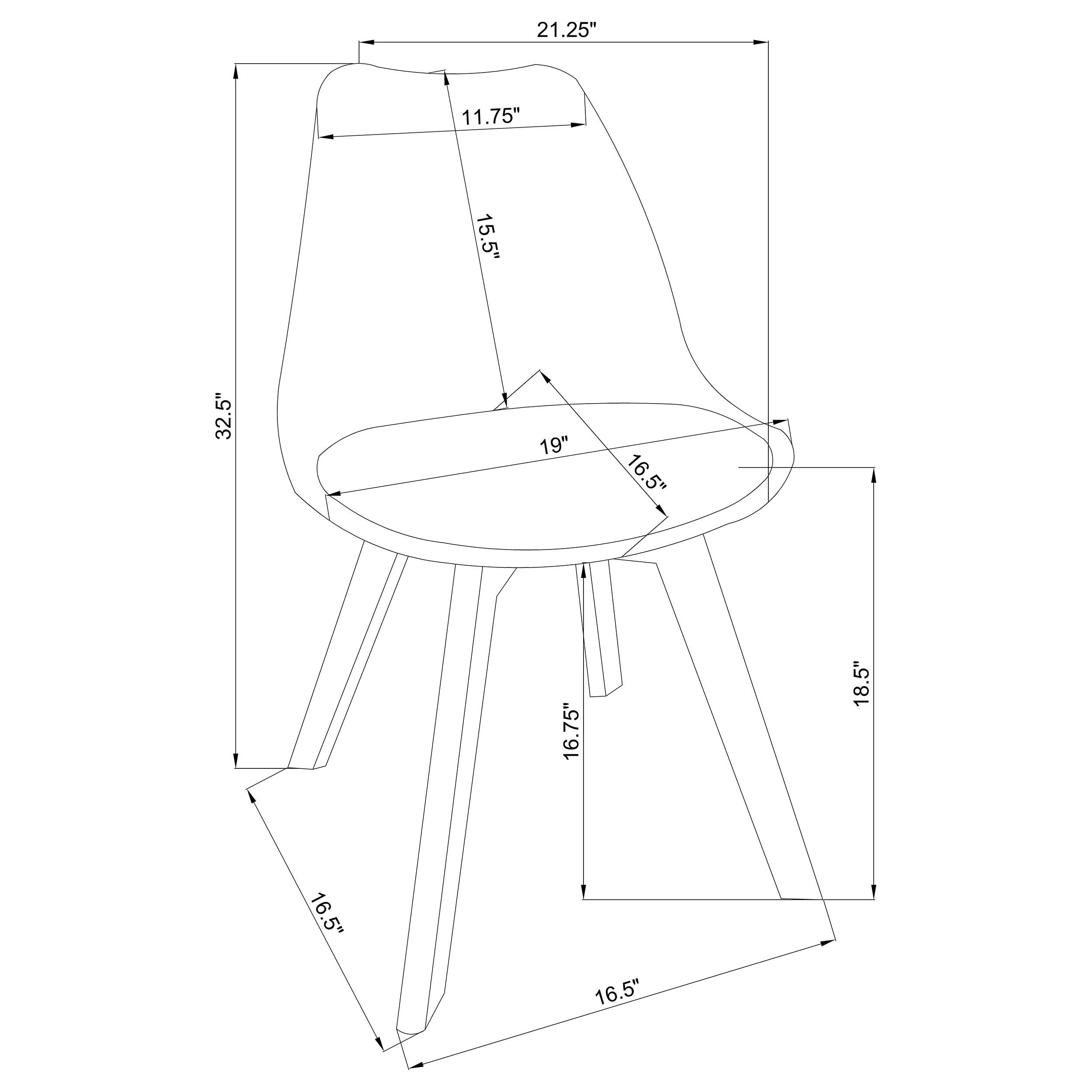 Model: 110132 | Coaster Caballo Polypropylene Dining Side Chair Grey (Set of 2)