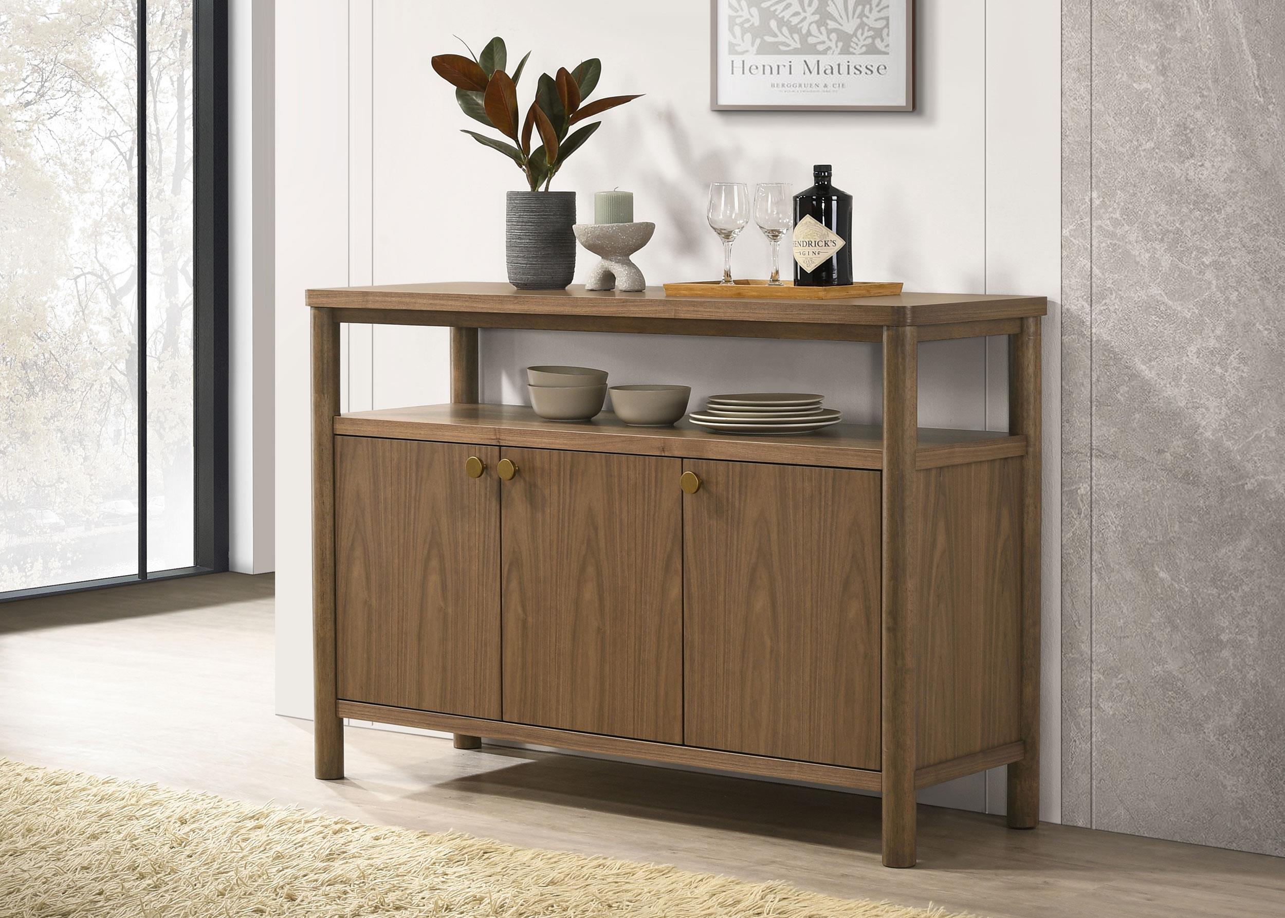 Model: 108575 | Coaster Crestmore 52-inch Dining Cabinet Sideboard Buffet Walnut