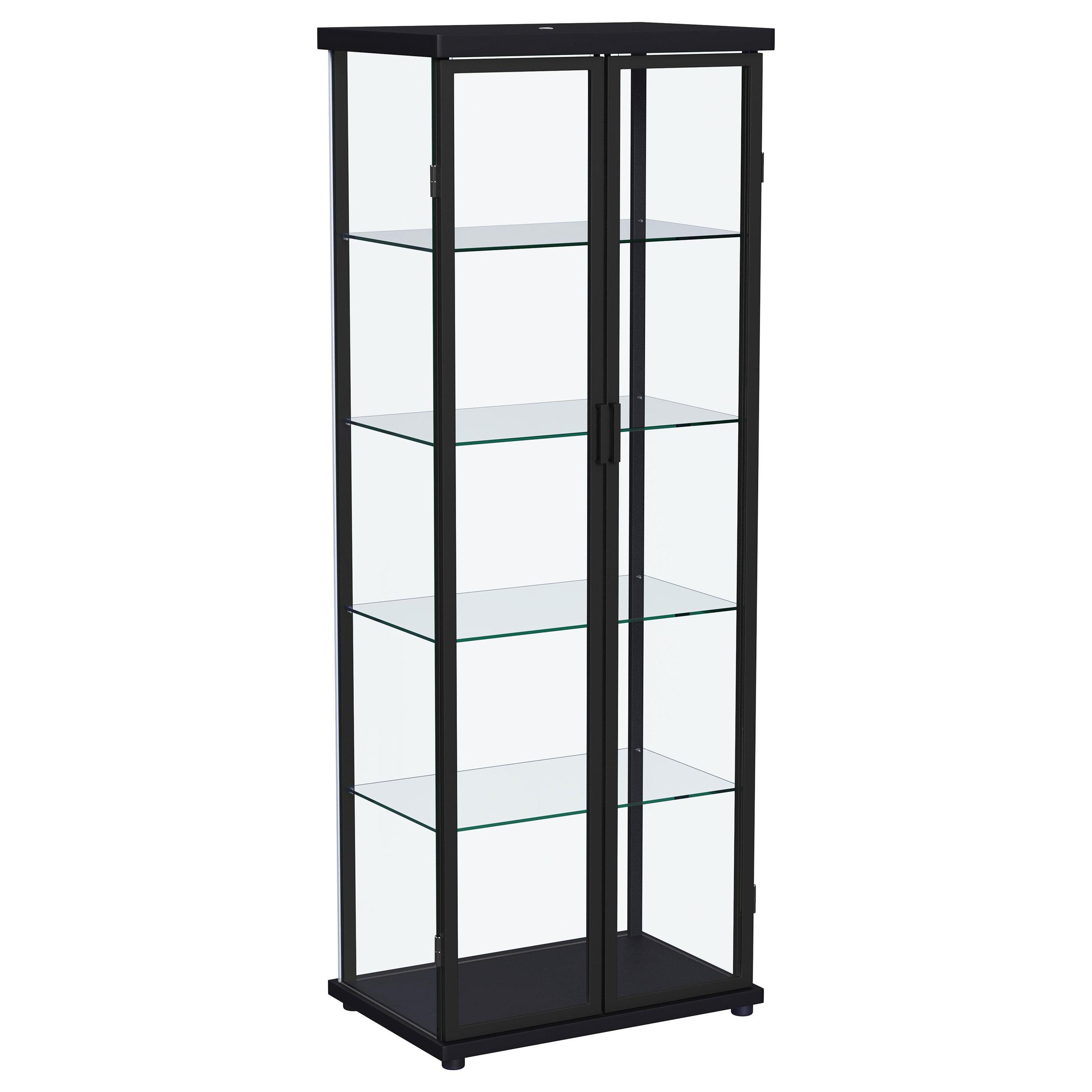 Coaster Aero 4-shelf Display Curio Cabinet with LED Lighting Black