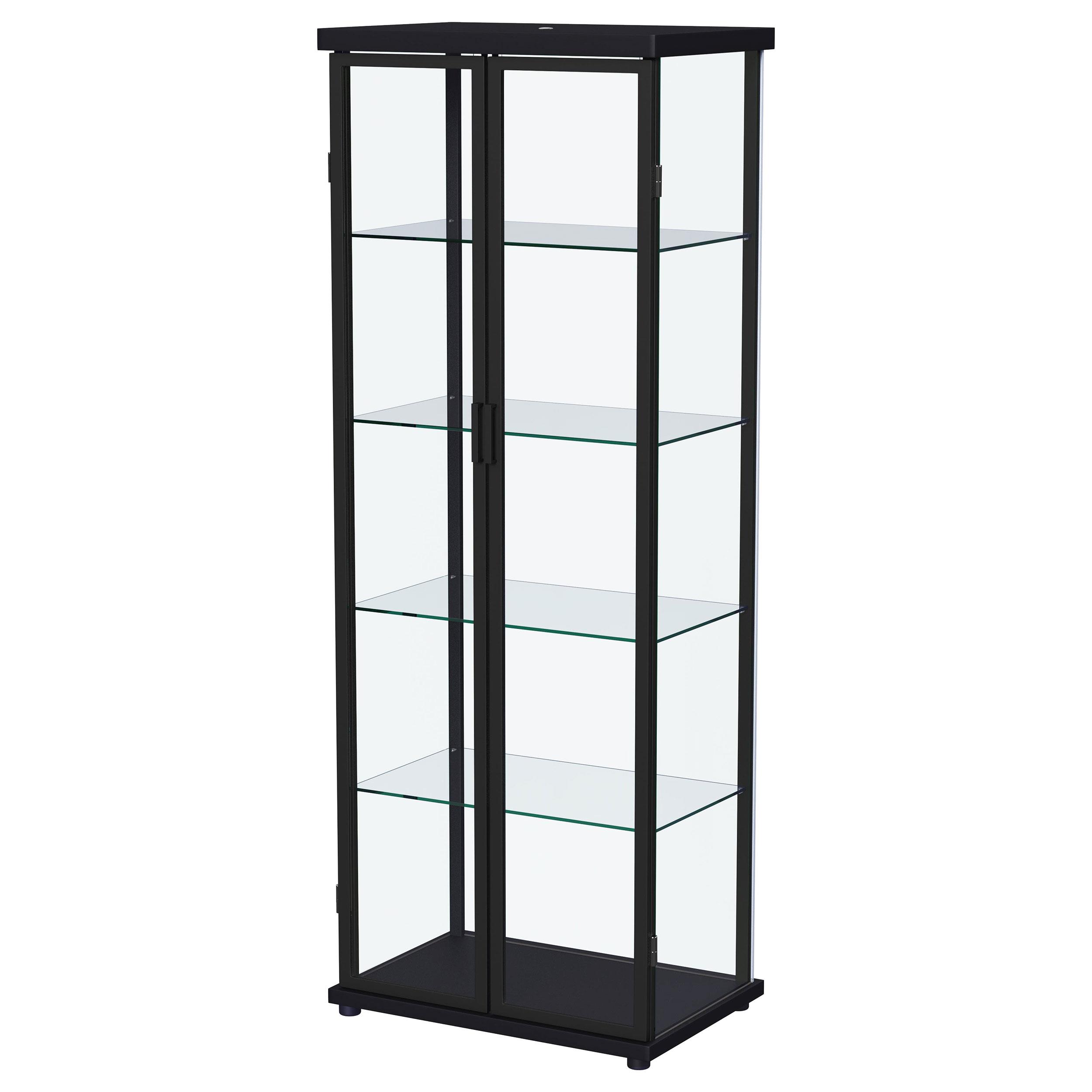 Model: 950400 | Coaster Aero 4-shelf Display Curio Cabinet with LED Lighting Black