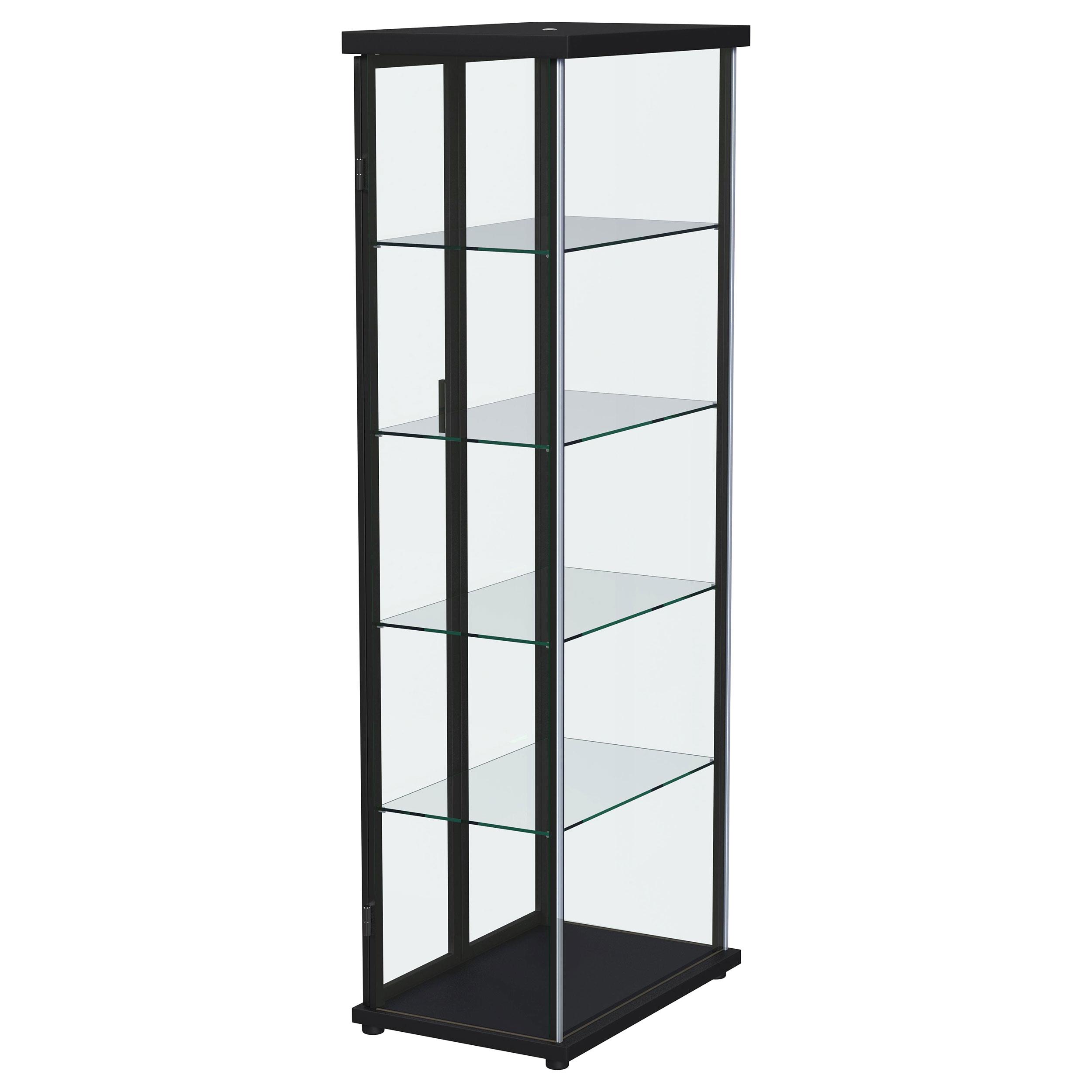 Model: 950400 | Coaster Aero 4-shelf Display Curio Cabinet with LED Lighting Black