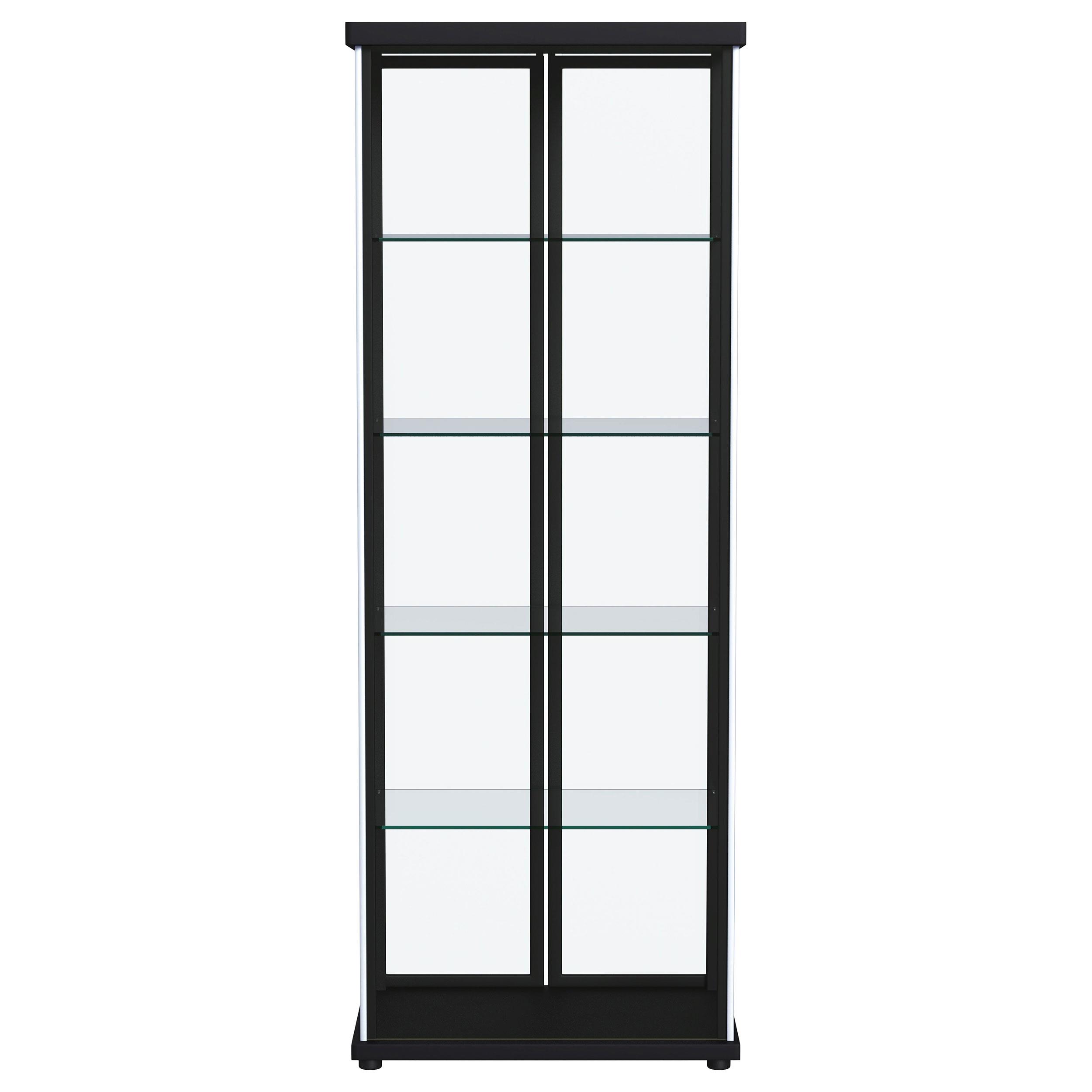 Model: 950400 | Coaster Aero 4-shelf Display Curio Cabinet with LED Lighting Black