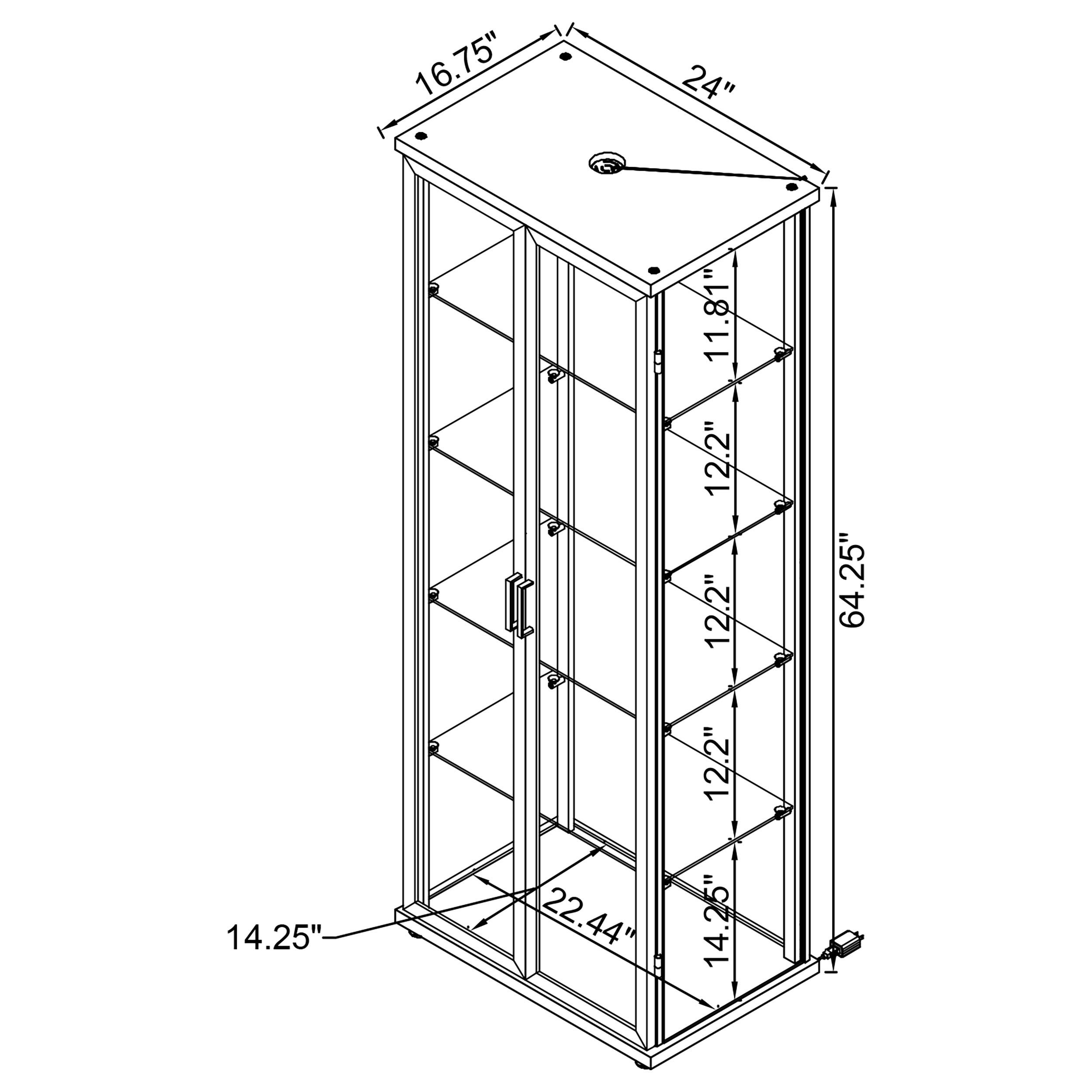 Model: 950400 | Coaster Aero 4-shelf Display Curio Cabinet with LED Lighting Black
