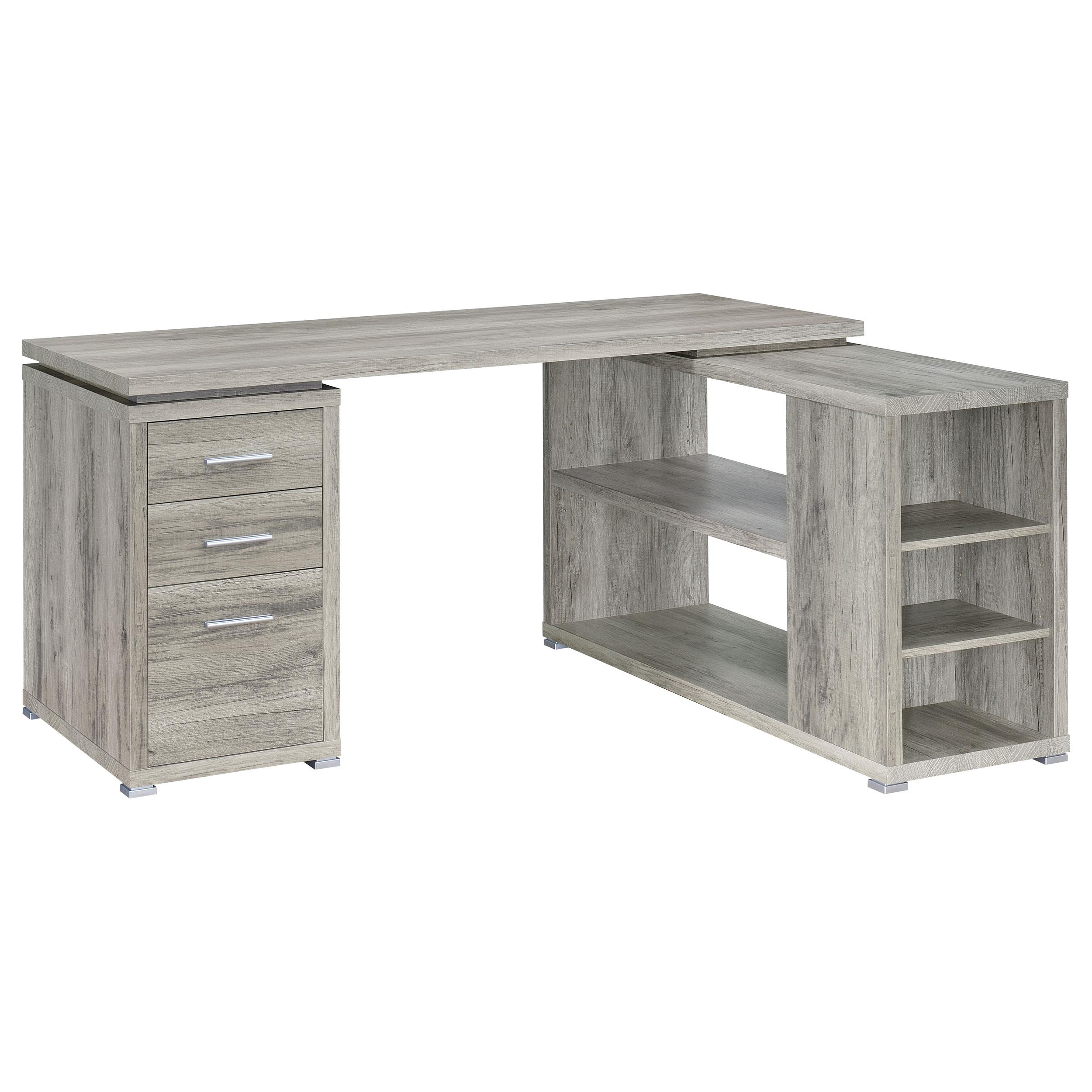 Coaster Yvette 60-inch 3-drawer L-Shape Computer Desk Grey Driftwood
