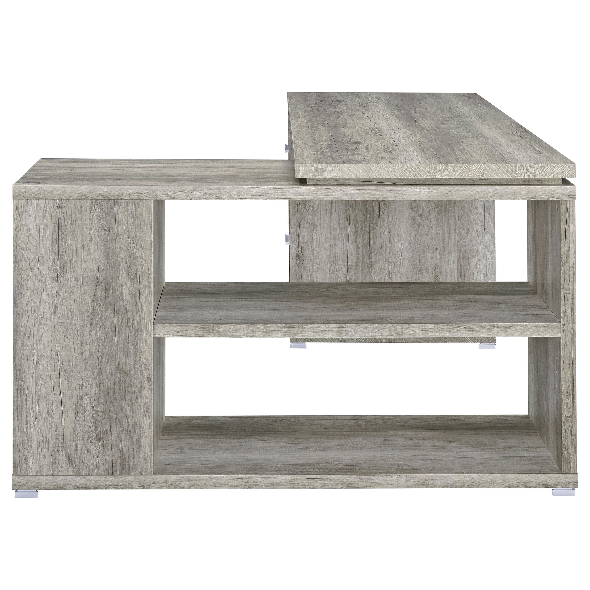 Model: 801516 | Coaster Yvette 60-inch 3-drawer L-Shape Computer Desk Grey Driftwood