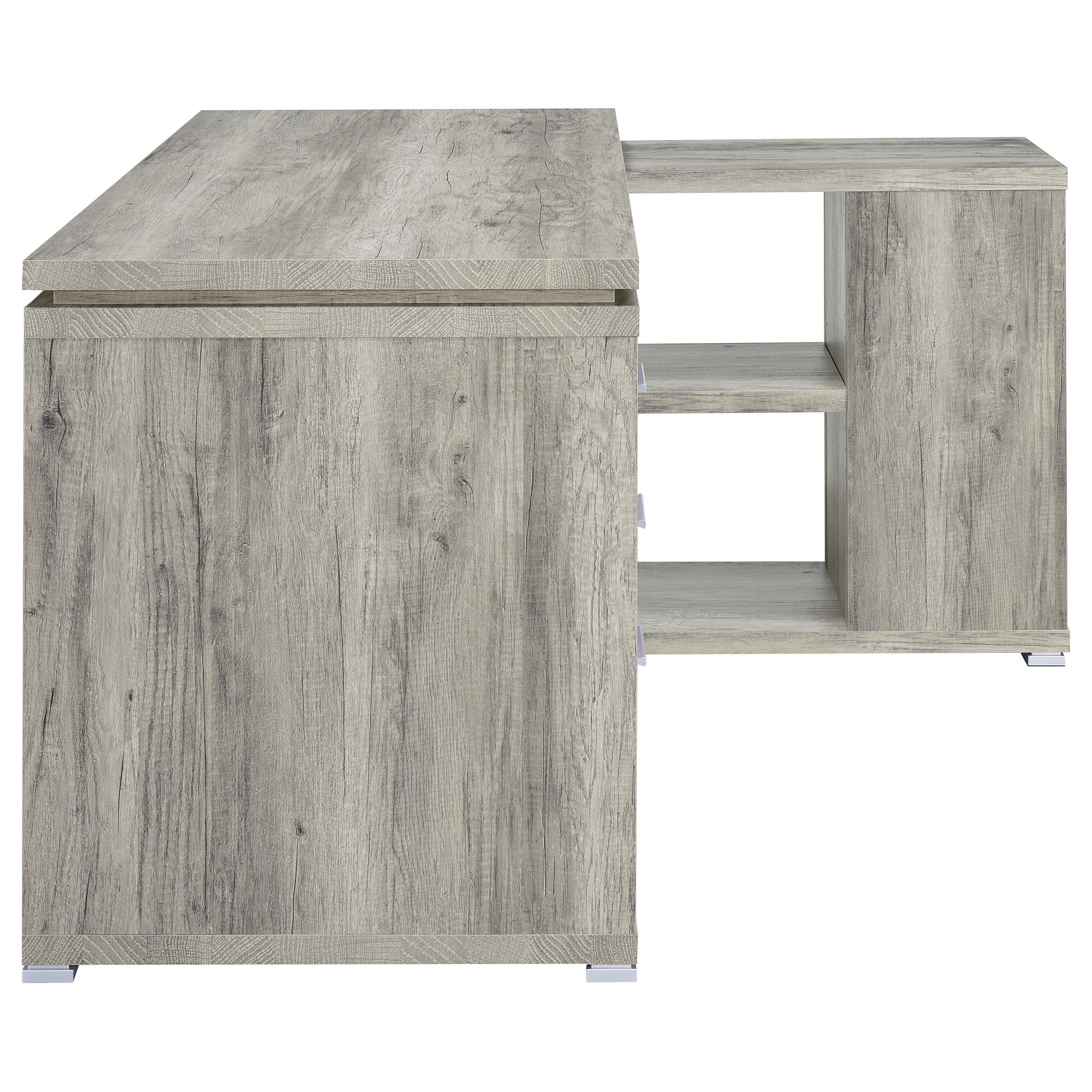 Model: 801516 | Coaster Yvette 60-inch 3-drawer L-Shape Computer Desk Grey Driftwood