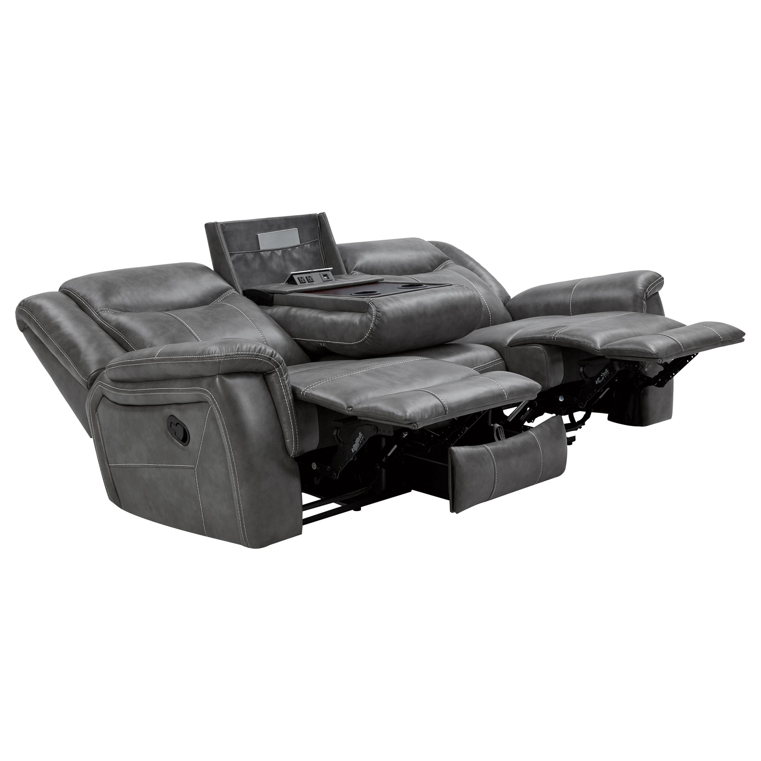 Model: 650354 | Coaster Conrad Upholstered Padded Arm Motion Sofa Grey