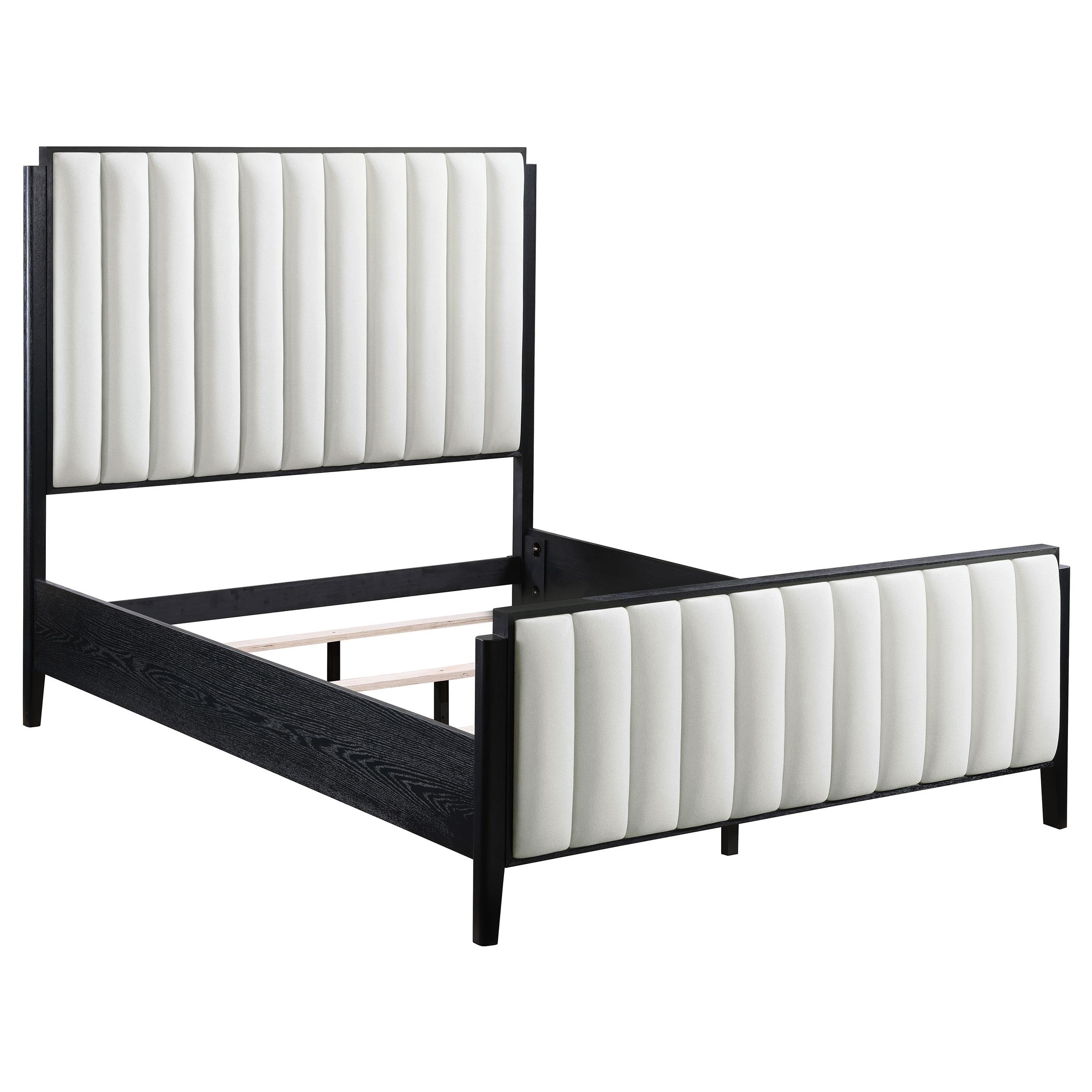 Model: 224710Q-S4 | Coaster Brookmead 4-piece Upholstered Queen Bedroom Set Black