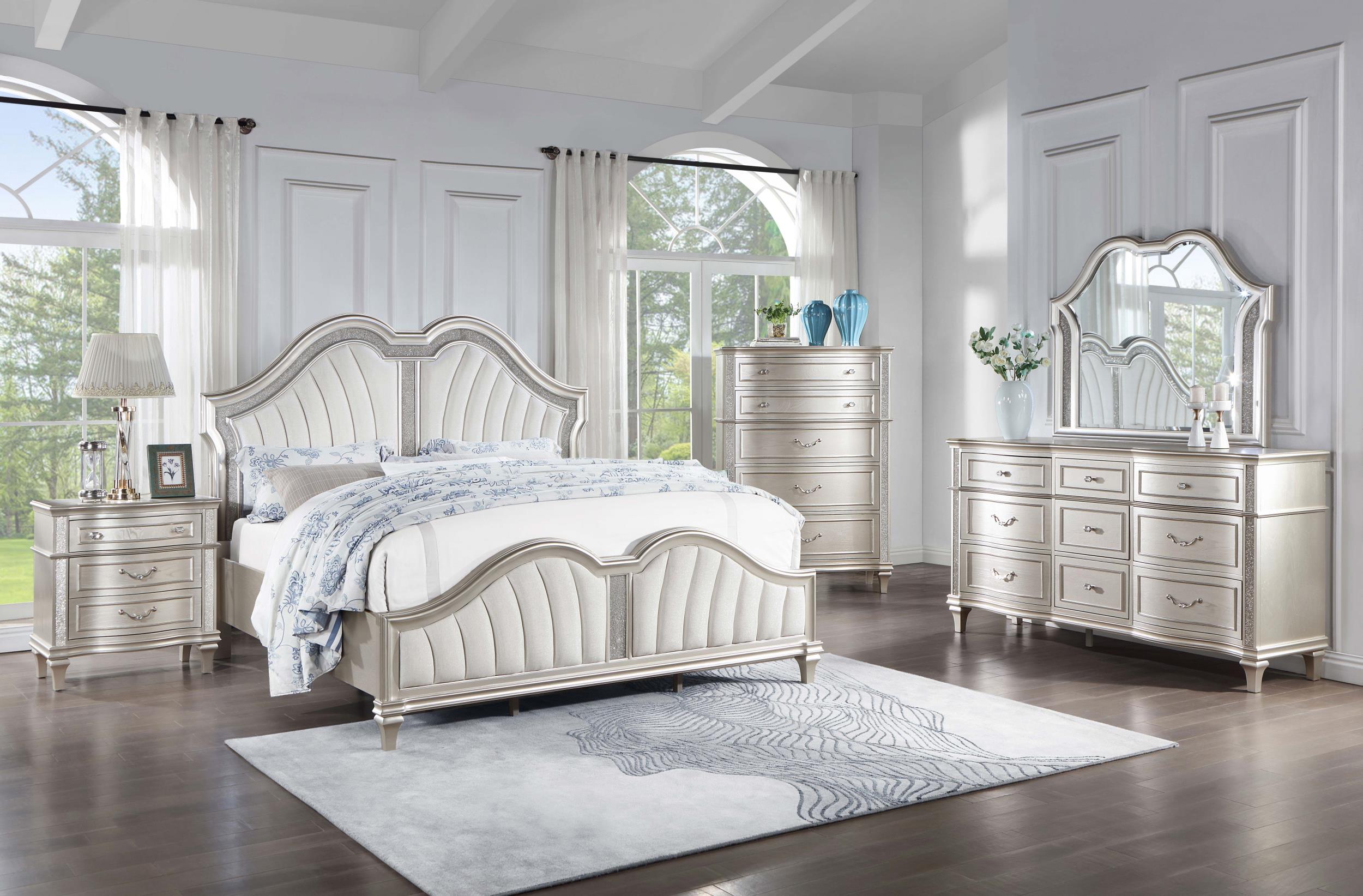 Model: 223395 | Coaster Evangeline 6-drawer Bedroom Chest Silver Oak