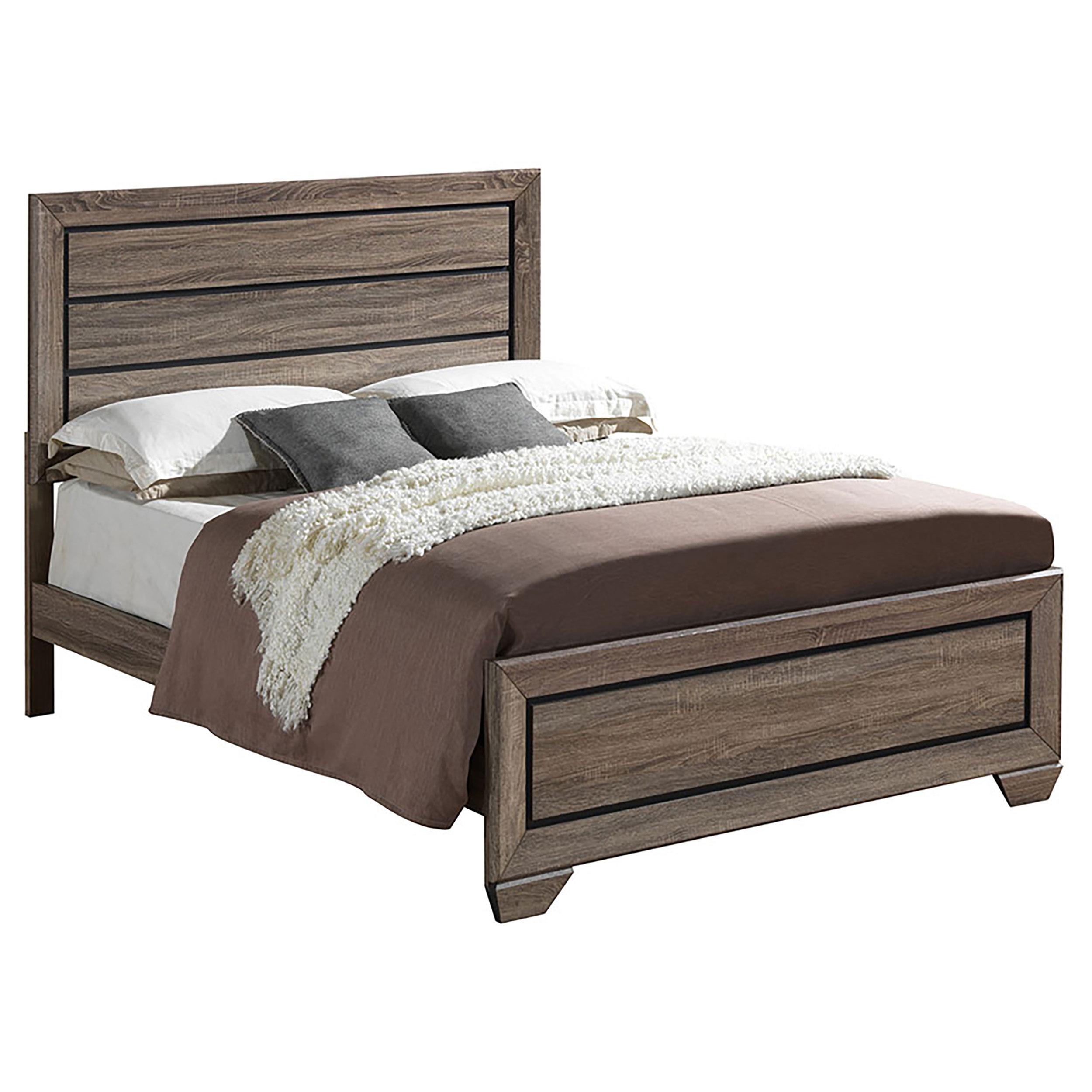 Coaster Kauffman Wood Eastern King Panel Bed Washed Taupe