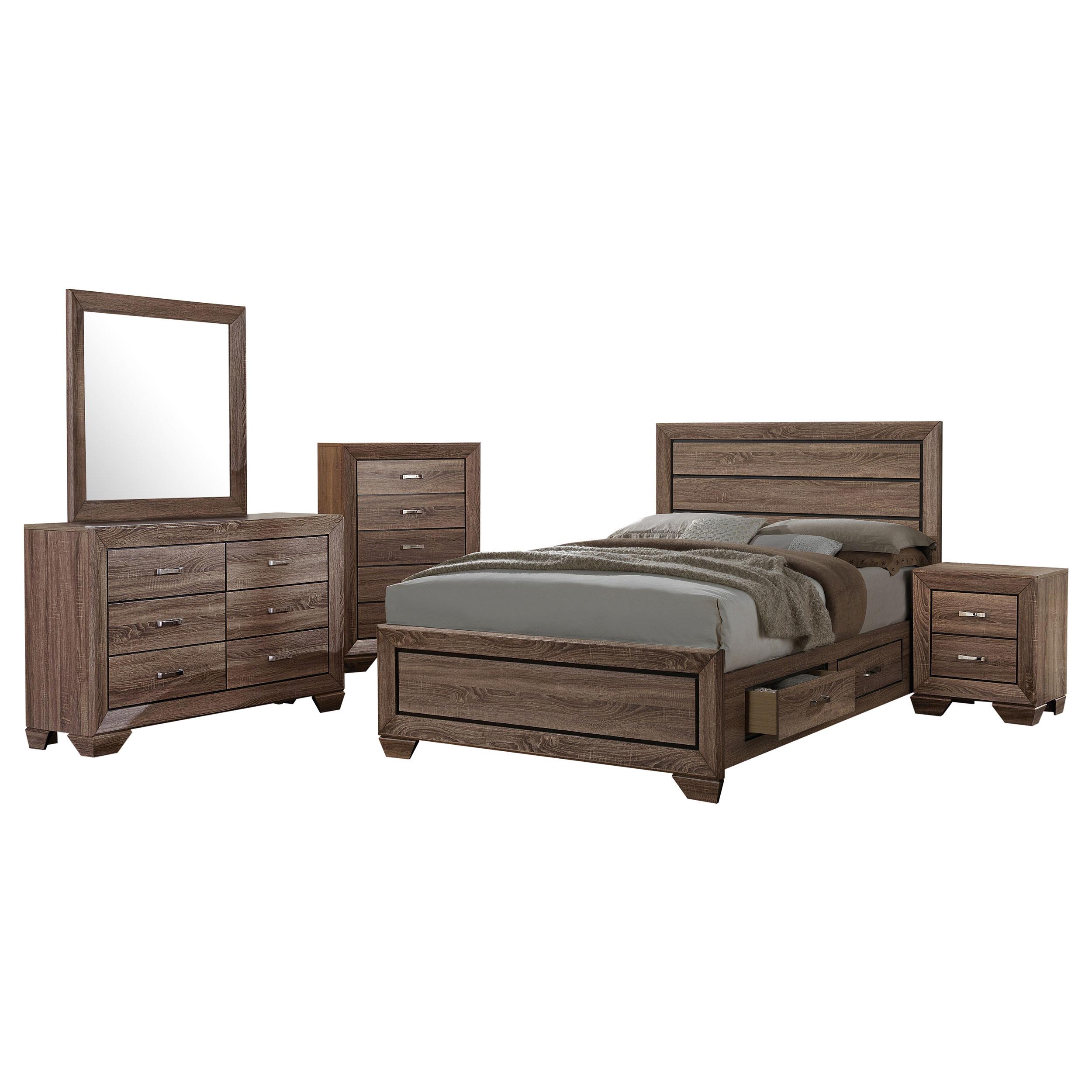Model: 204190Q-S5 | Coaster Kauffman 5-piece Queen Bedroom Set Washed Taupe