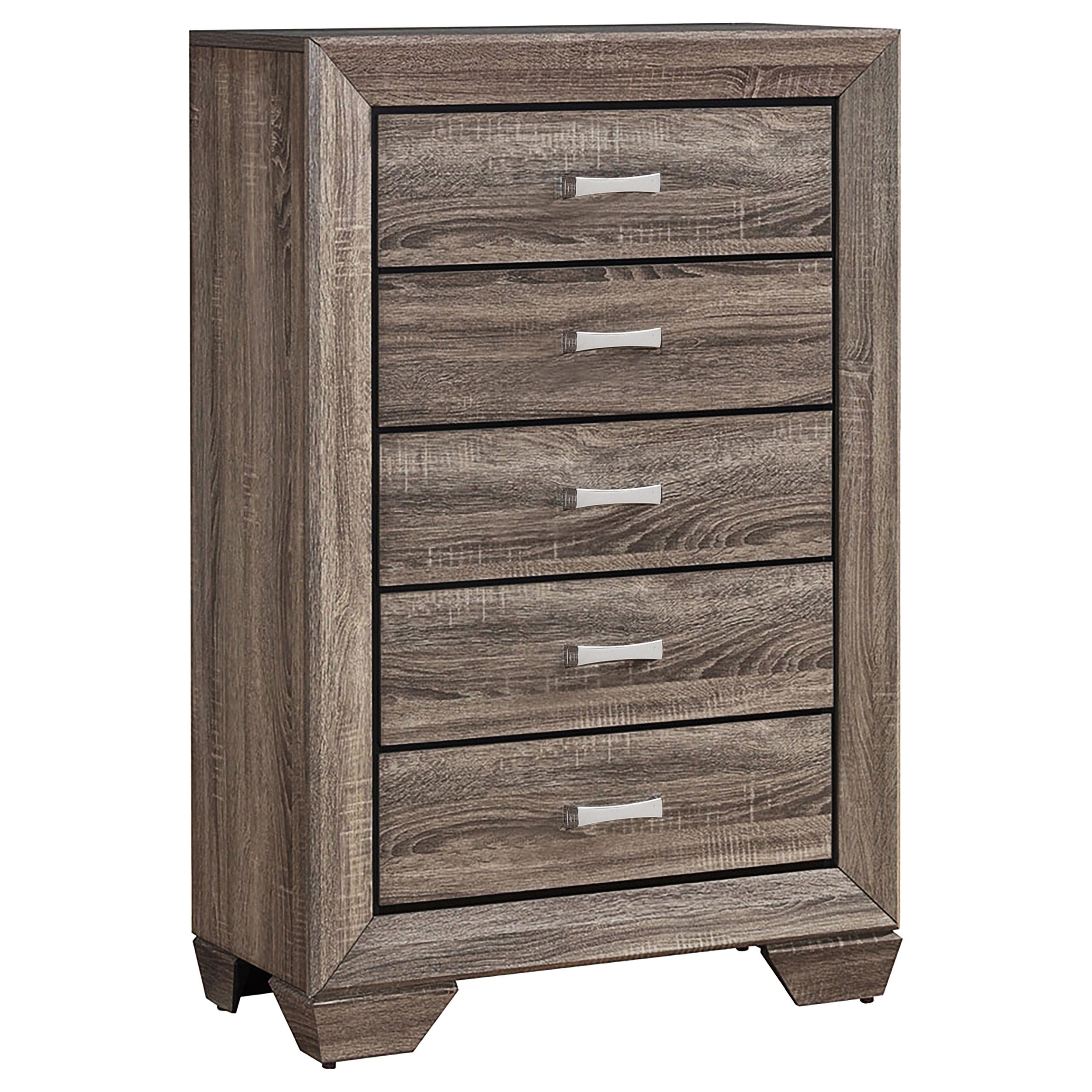 Model: 204190Q-S5 | Coaster Kauffman 5-piece Queen Bedroom Set Washed Taupe