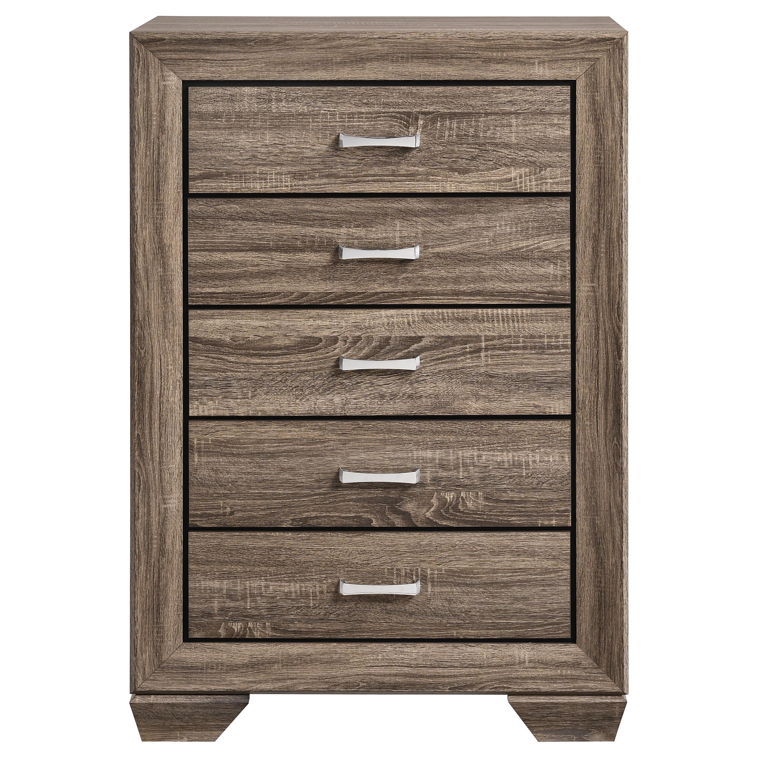 Model: 204190Q-S5 | Coaster Kauffman 5-piece Queen Bedroom Set Washed Taupe