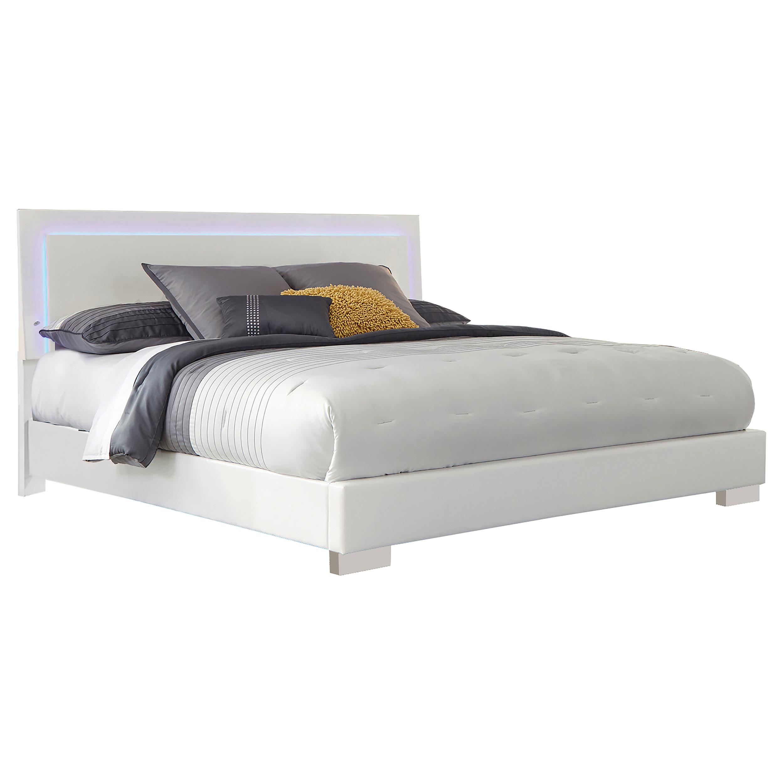 Model: 203500KE-S5 | Coaster Felicity 5-piece Eastern King Bedroom Set White High Gloss
