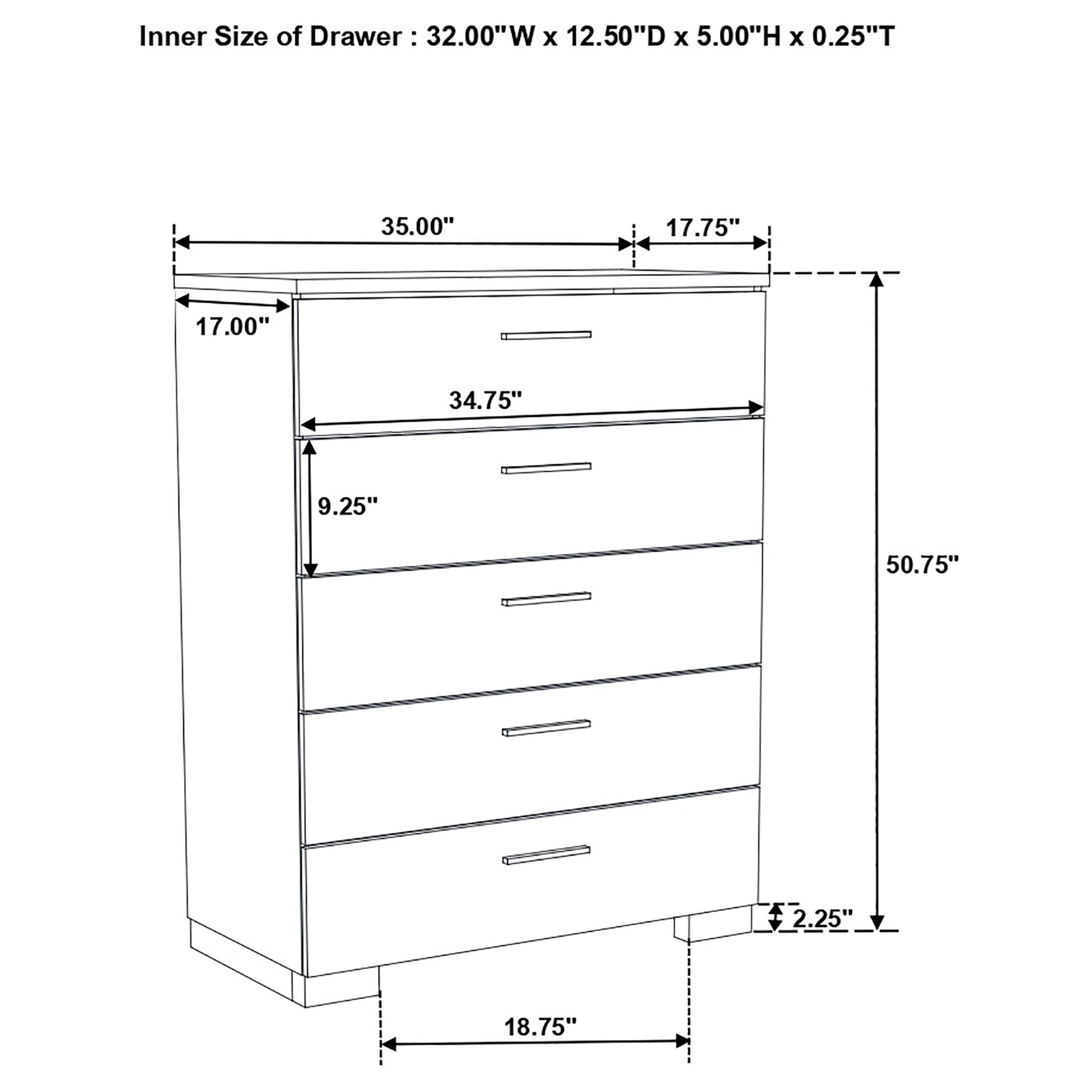 Model: 203500KE-S5 | Coaster Felicity 5-piece Eastern King Bedroom Set White High Gloss