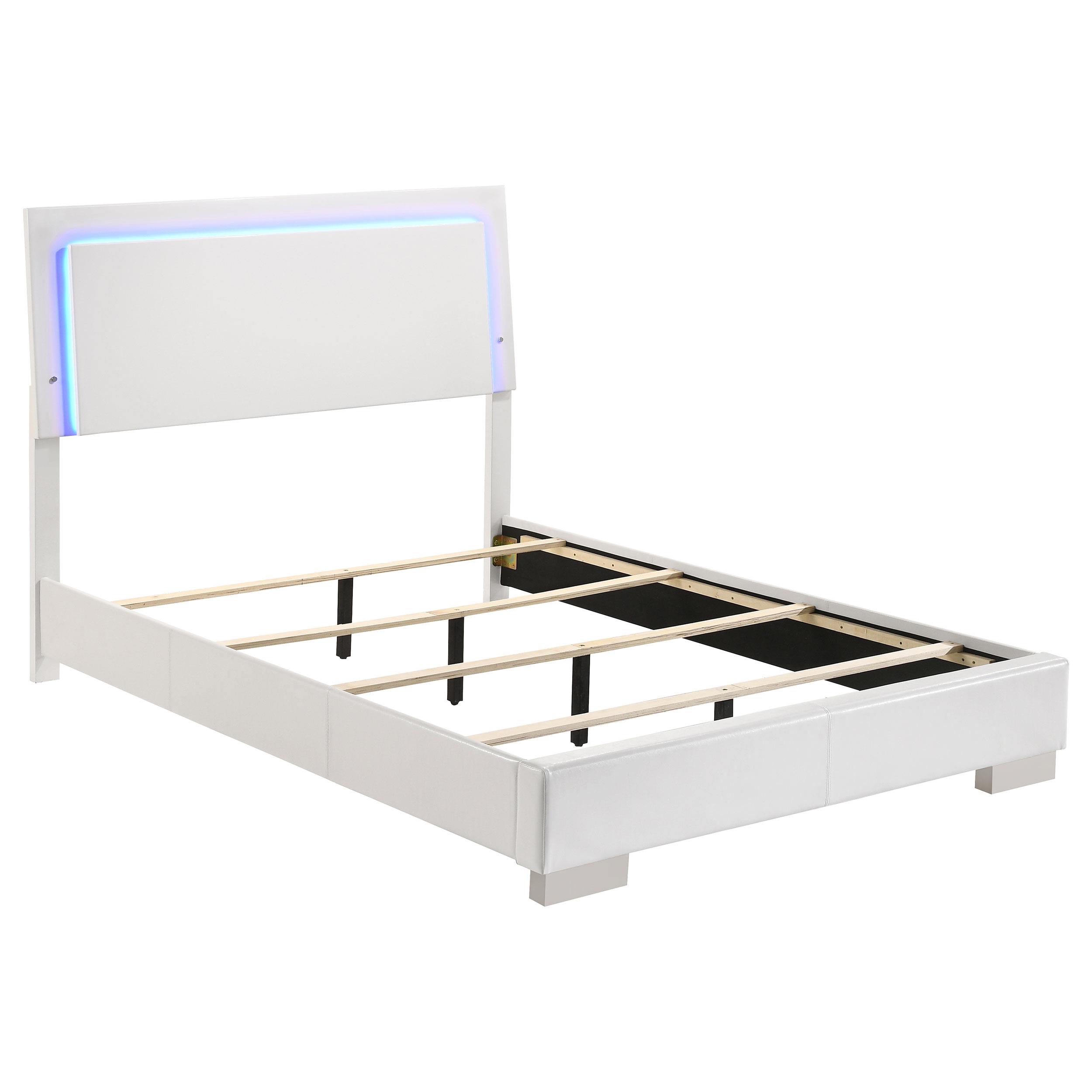 Model: 203500F-S5L | Coaster Felicity 5-piece Full Bedroom Set White High Gloss