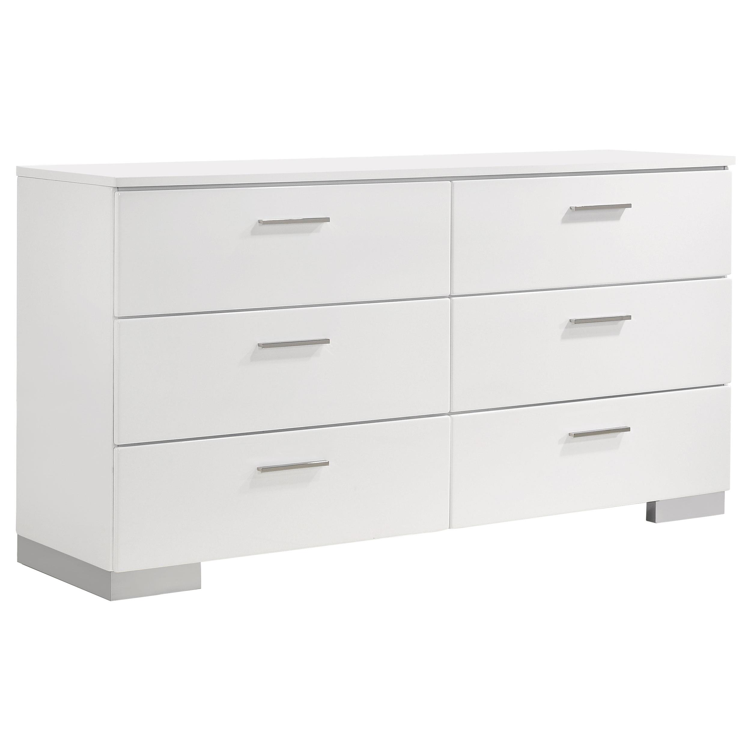 Model: 203500F-S5L | Coaster Felicity 5-piece Full Bedroom Set White High Gloss