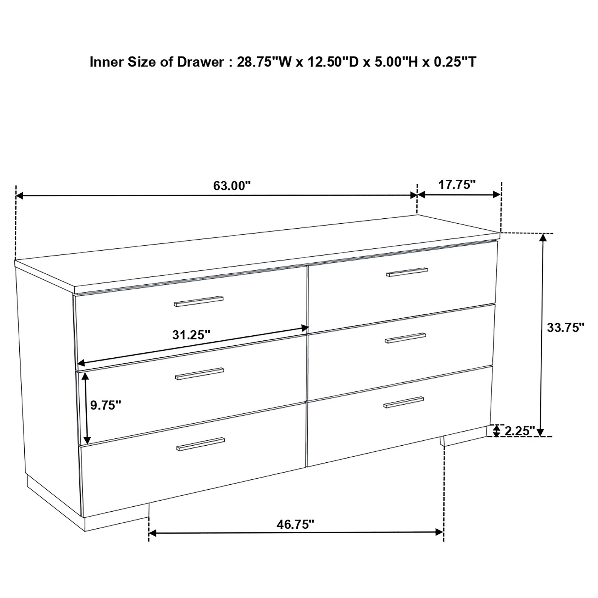 Model: 203500F-S5L | Coaster Felicity 5-piece Full Bedroom Set White High Gloss