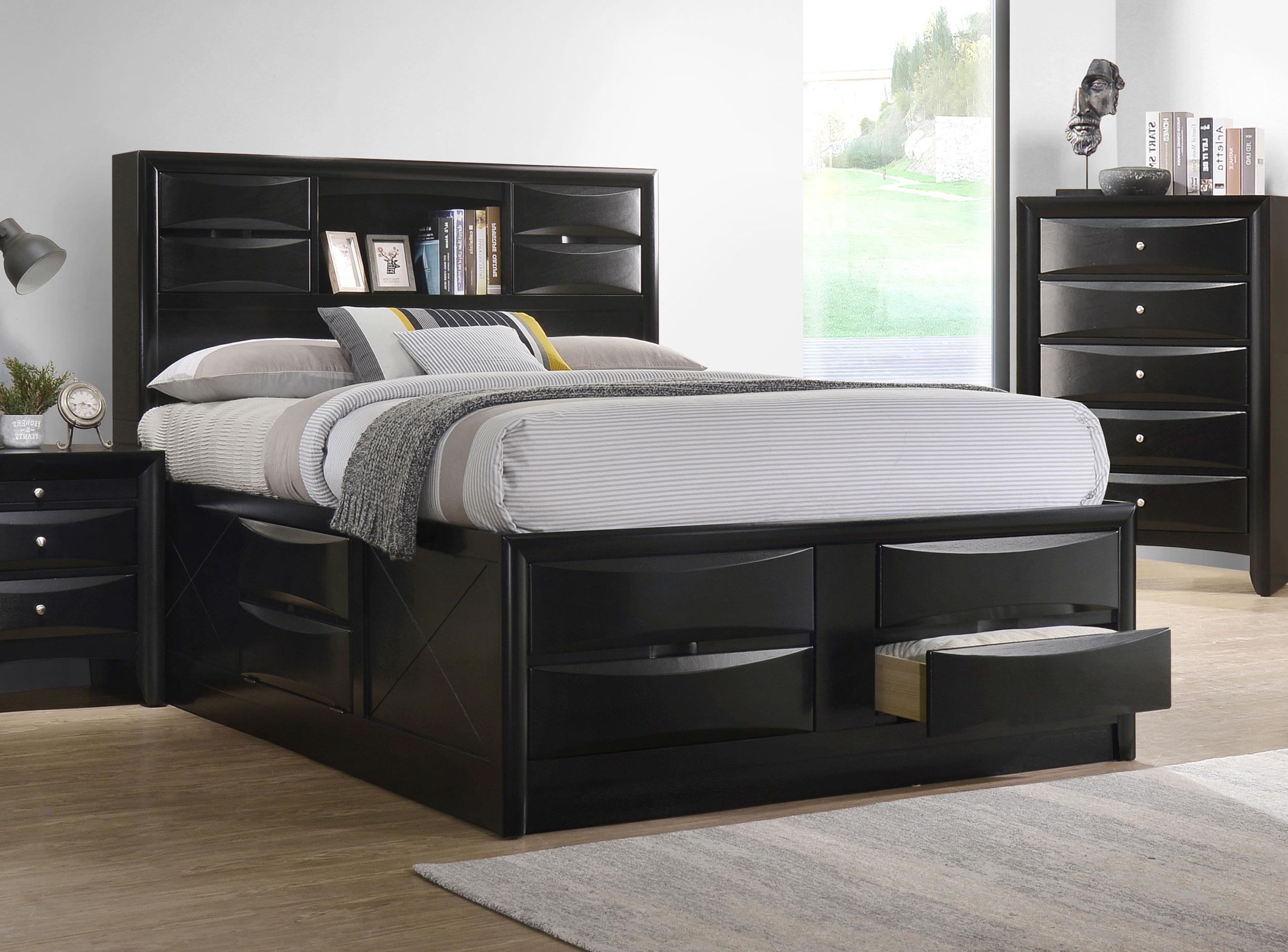 Model: 202701KW | Coaster Briana Wood California King Storage Bookcase Bed Black