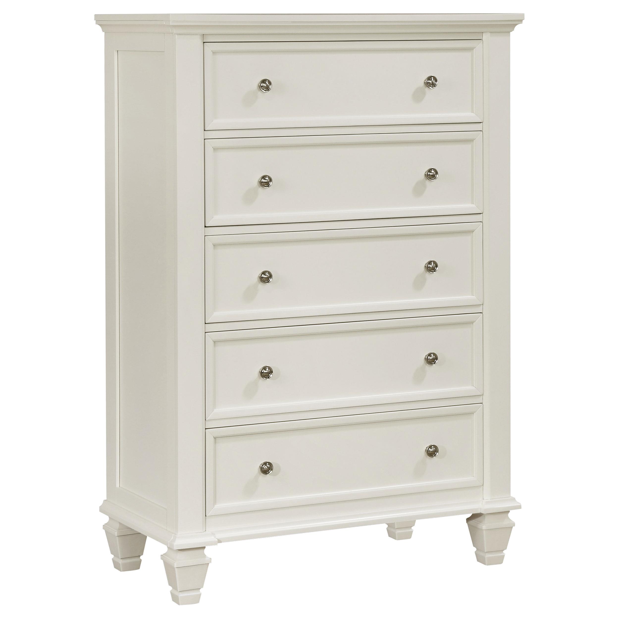 Model: 201309Q-S5 | Coaster Sandy Beach 5-piece Queen Bedroom Set Cream White