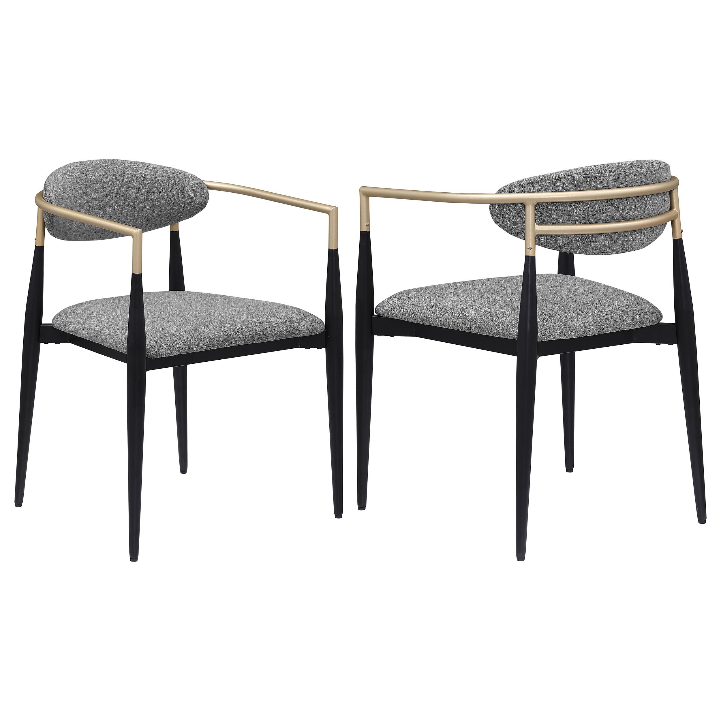 Coaster Alexis Fabric Upholstered Dining Arm Chair Grey (Set of 2)
