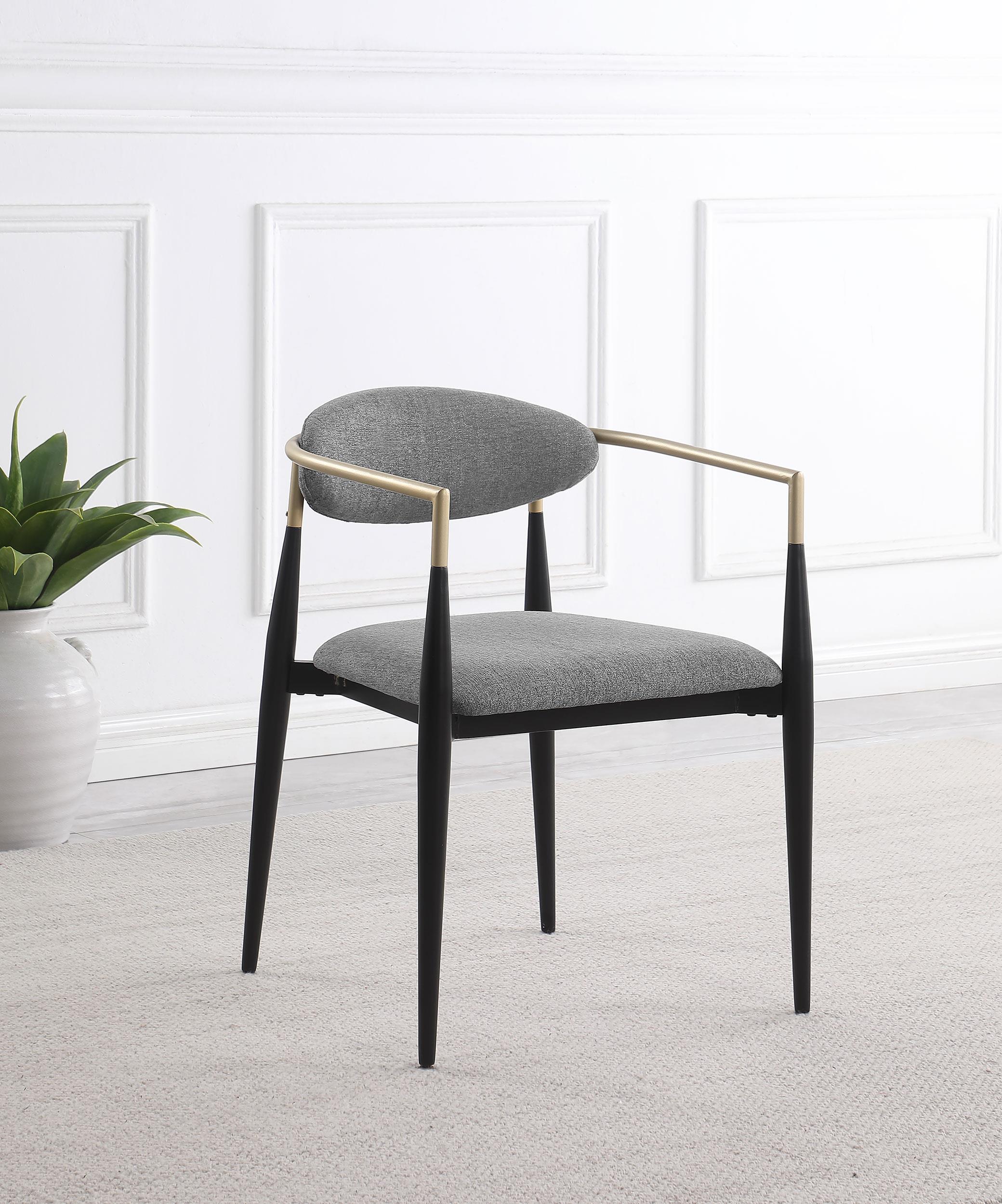 Model: 182682 | Coaster Alexis Fabric Upholstered Dining Arm Chair Grey (Set of 2)