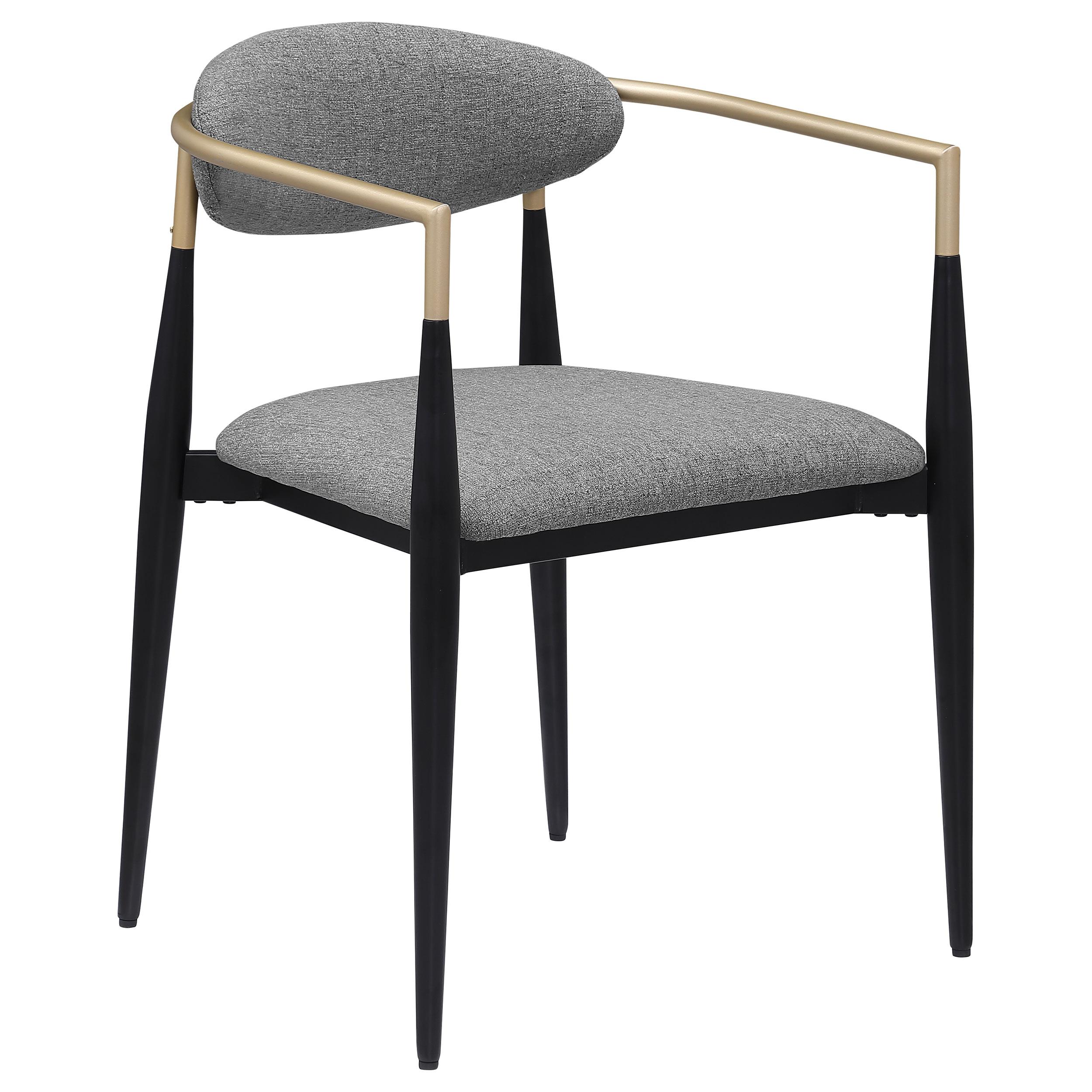 Model: 182682 | Coaster Alexis Fabric Upholstered Dining Arm Chair Grey (Set of 2)