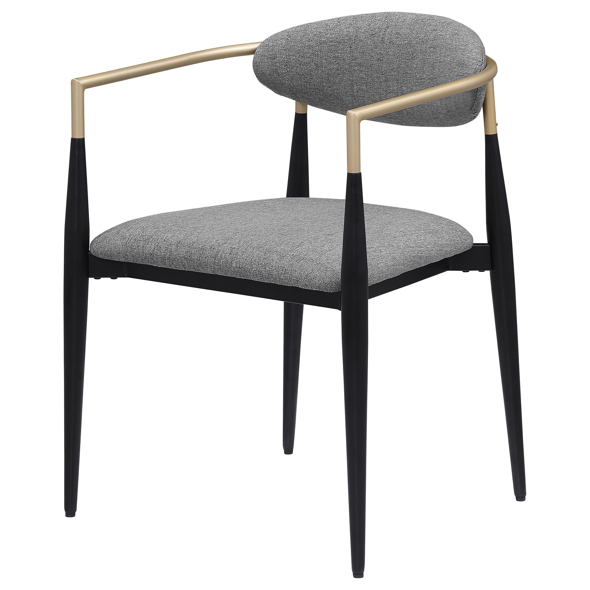 Model: 182682 | Coaster Alexis Fabric Upholstered Dining Arm Chair Grey (Set of 2)