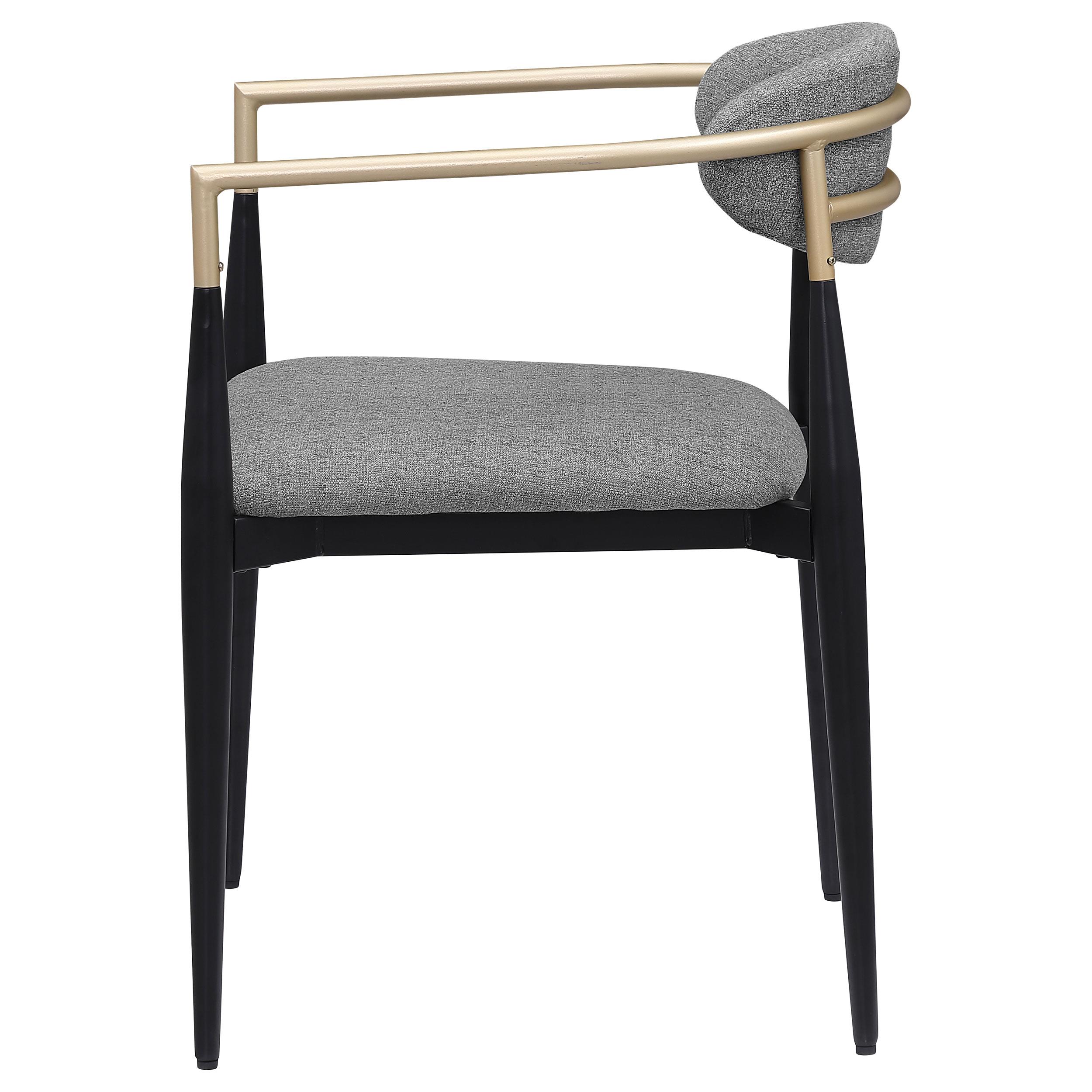 Model: 182682 | Coaster Alexis Fabric Upholstered Dining Arm Chair Grey (Set of 2)