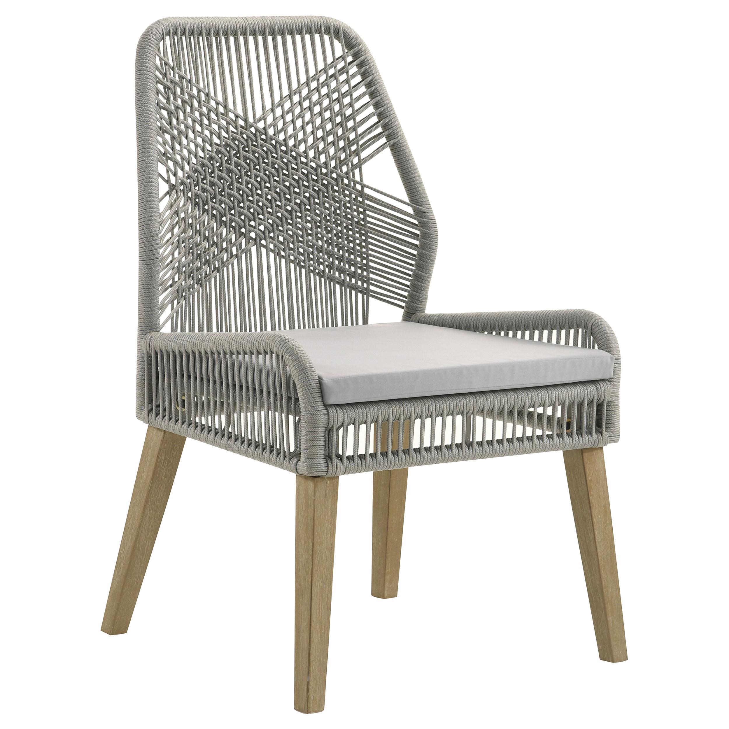 Model: 110033 | Coaster Nakia Woven Rope Dining Side Chairs Grey (Set of 2)