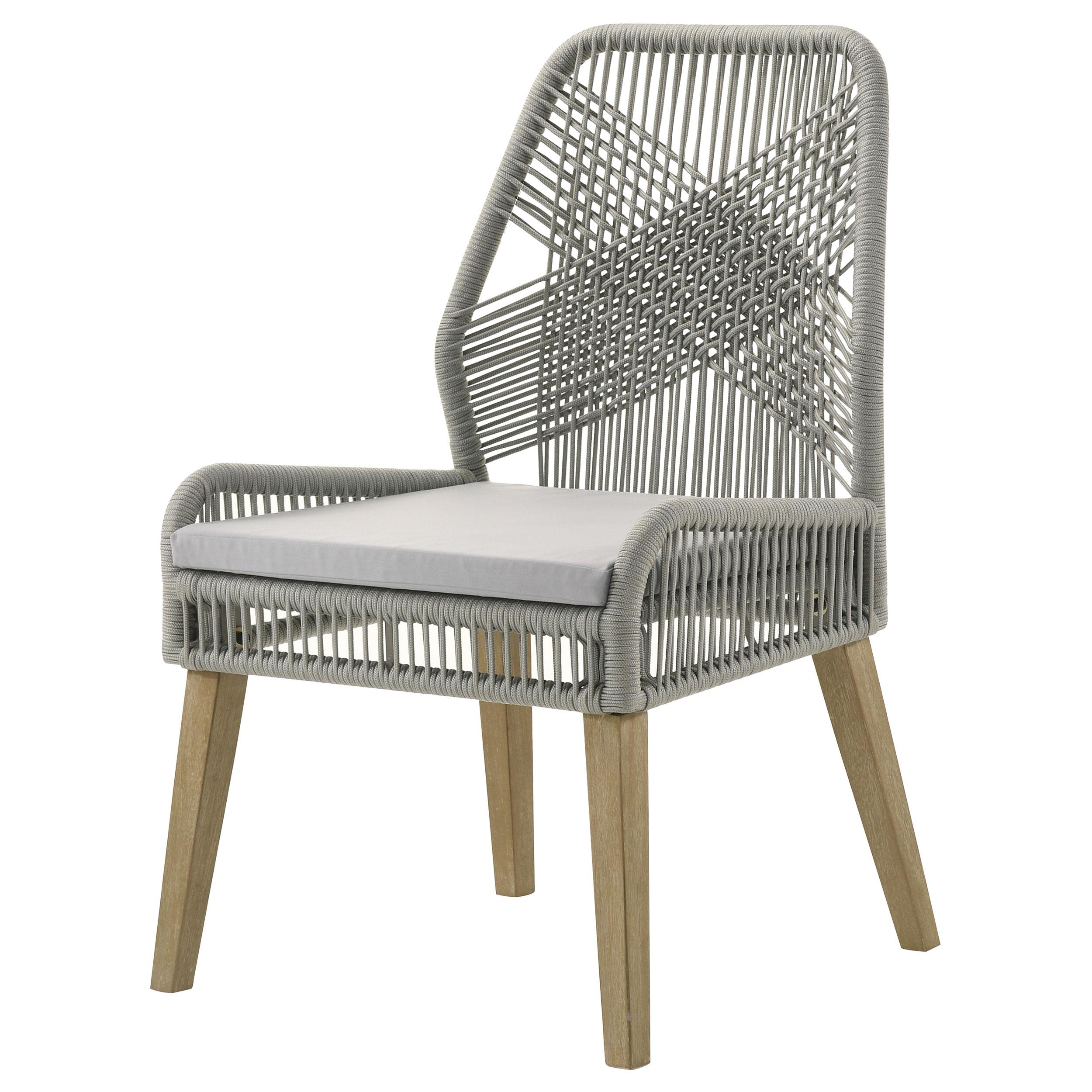 Model: 110033 | Coaster Nakia Woven Rope Dining Side Chairs Grey (Set of 2)