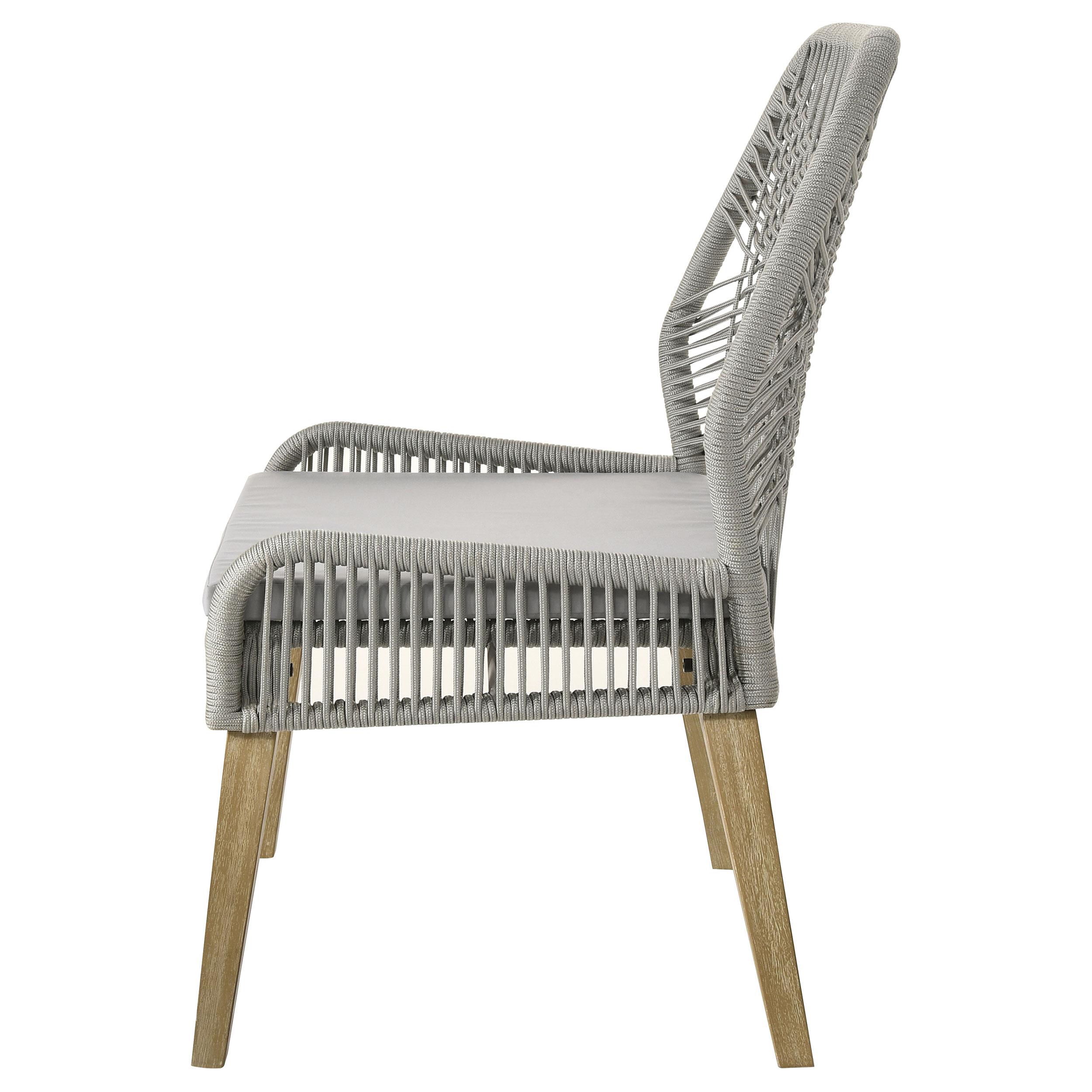 Model: 110033 | Coaster Nakia Woven Rope Dining Side Chairs Grey (Set of 2)