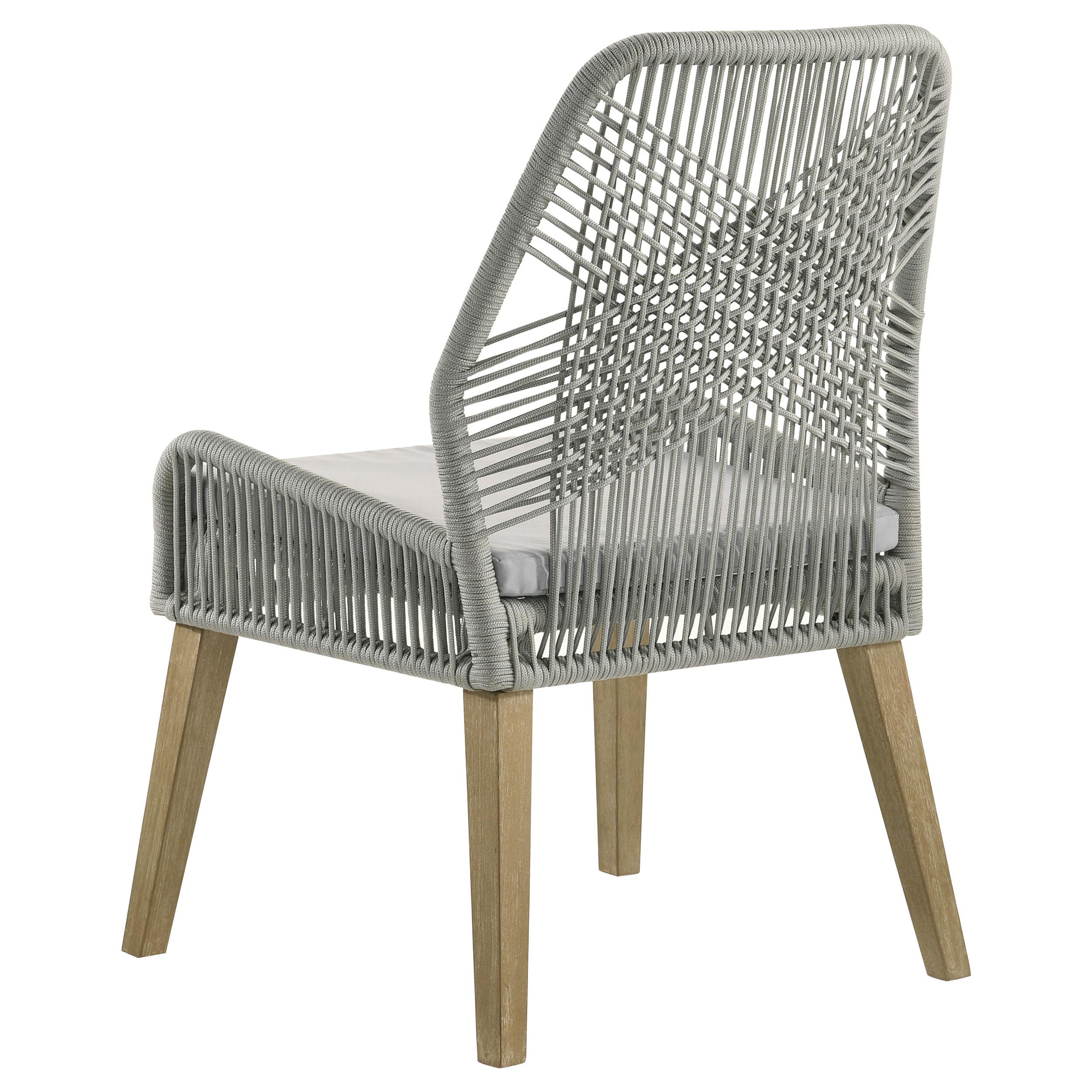 Model: 110033 | Coaster Nakia Woven Rope Dining Side Chairs Grey (Set of 2)