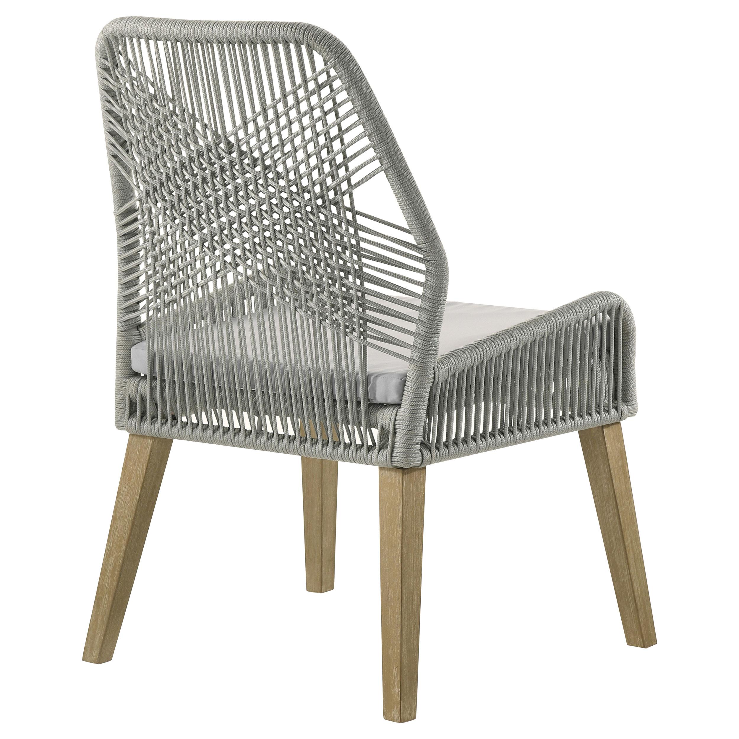 Model: 110033 | Coaster Nakia Woven Rope Dining Side Chairs Grey (Set of 2)