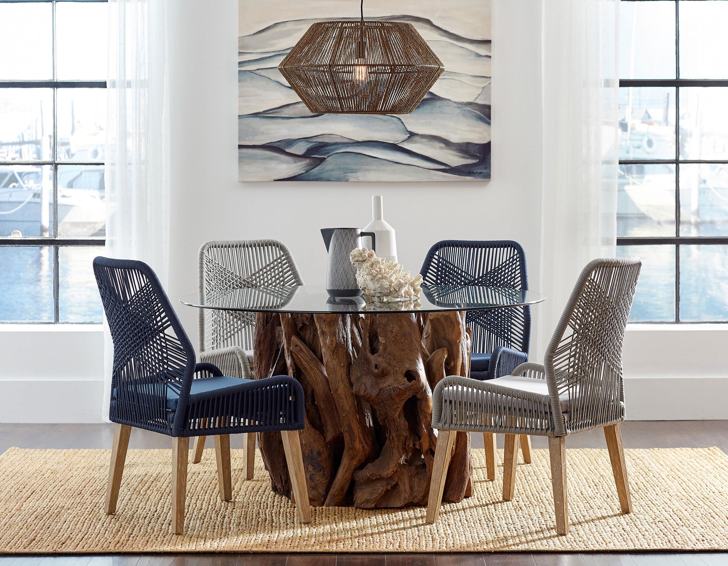 Model: 110033 | Coaster Nakia Woven Rope Dining Side Chairs Grey (Set of 2)