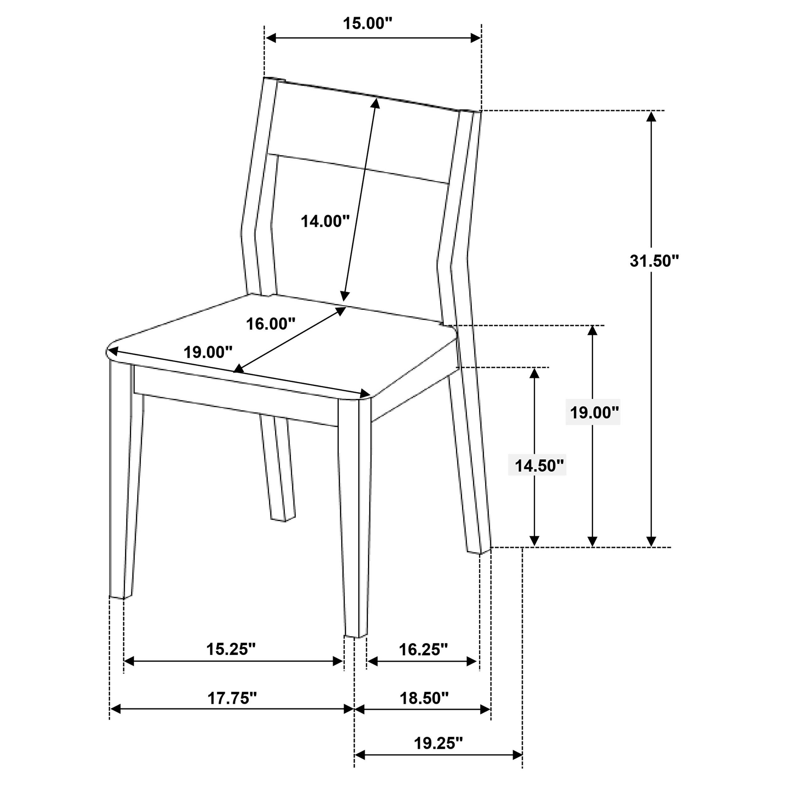 Model: 108922 | Coaster Almonte Dining Chair Upholstered Seat Dark Brown (Set of 2)