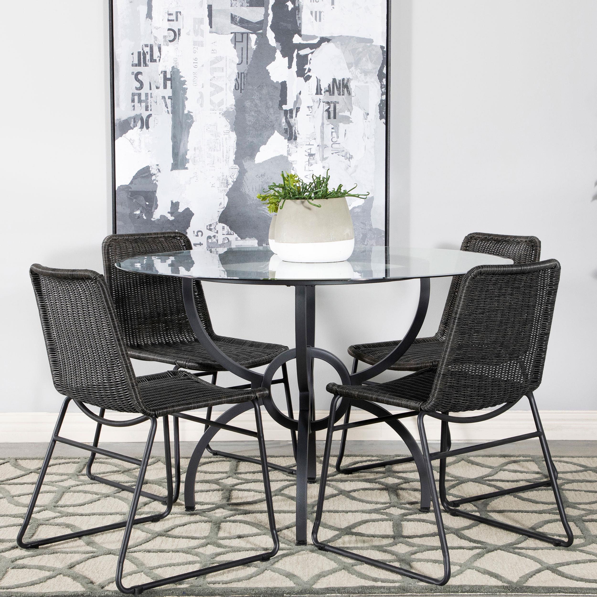 Model: 108291 | Coaster Aviano Round Metal Dining Table Base Gunmetal