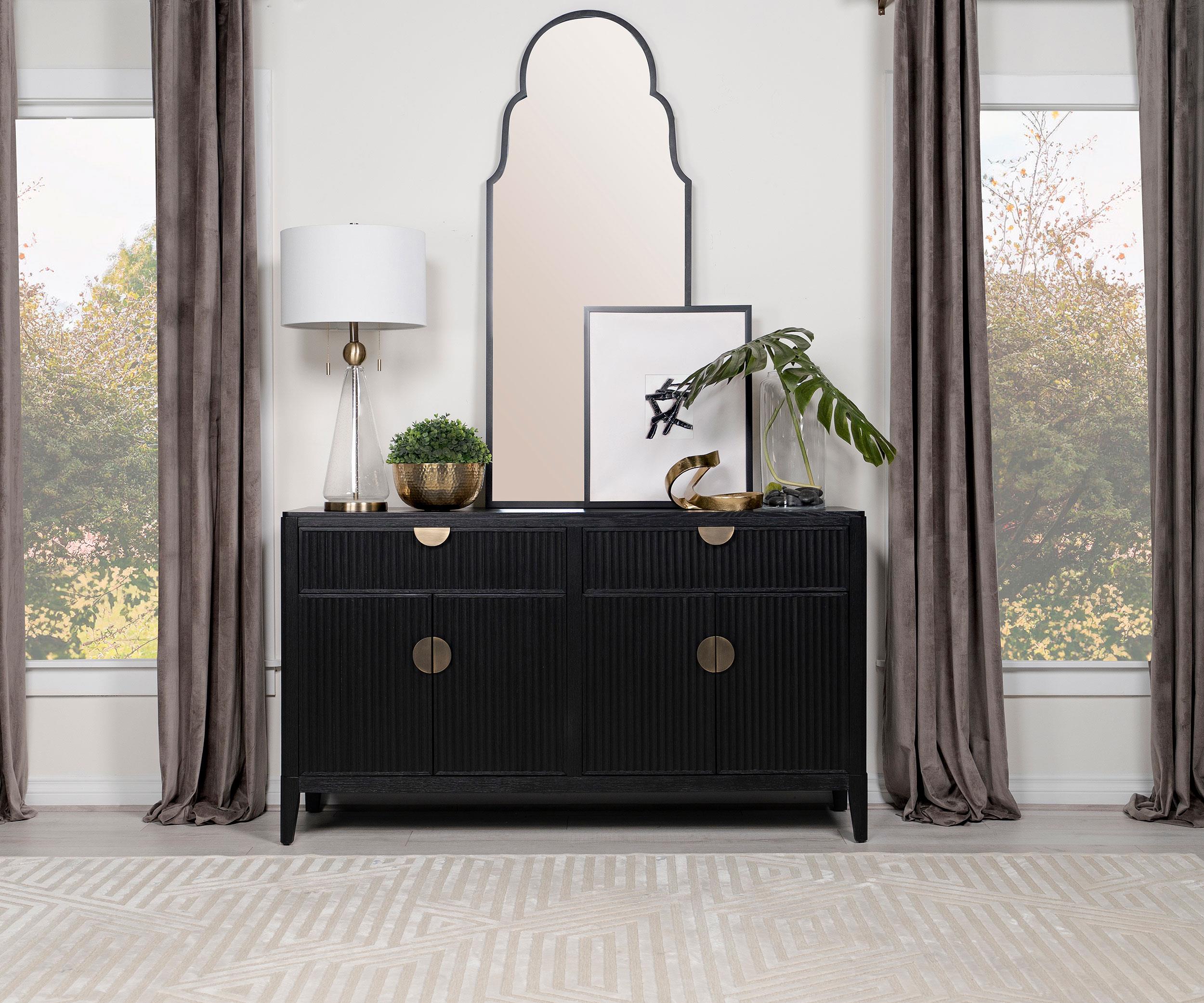 Model: 108235 | Coaster Brookmead 4-door Sideboard Buffet Storage Cabinet Black