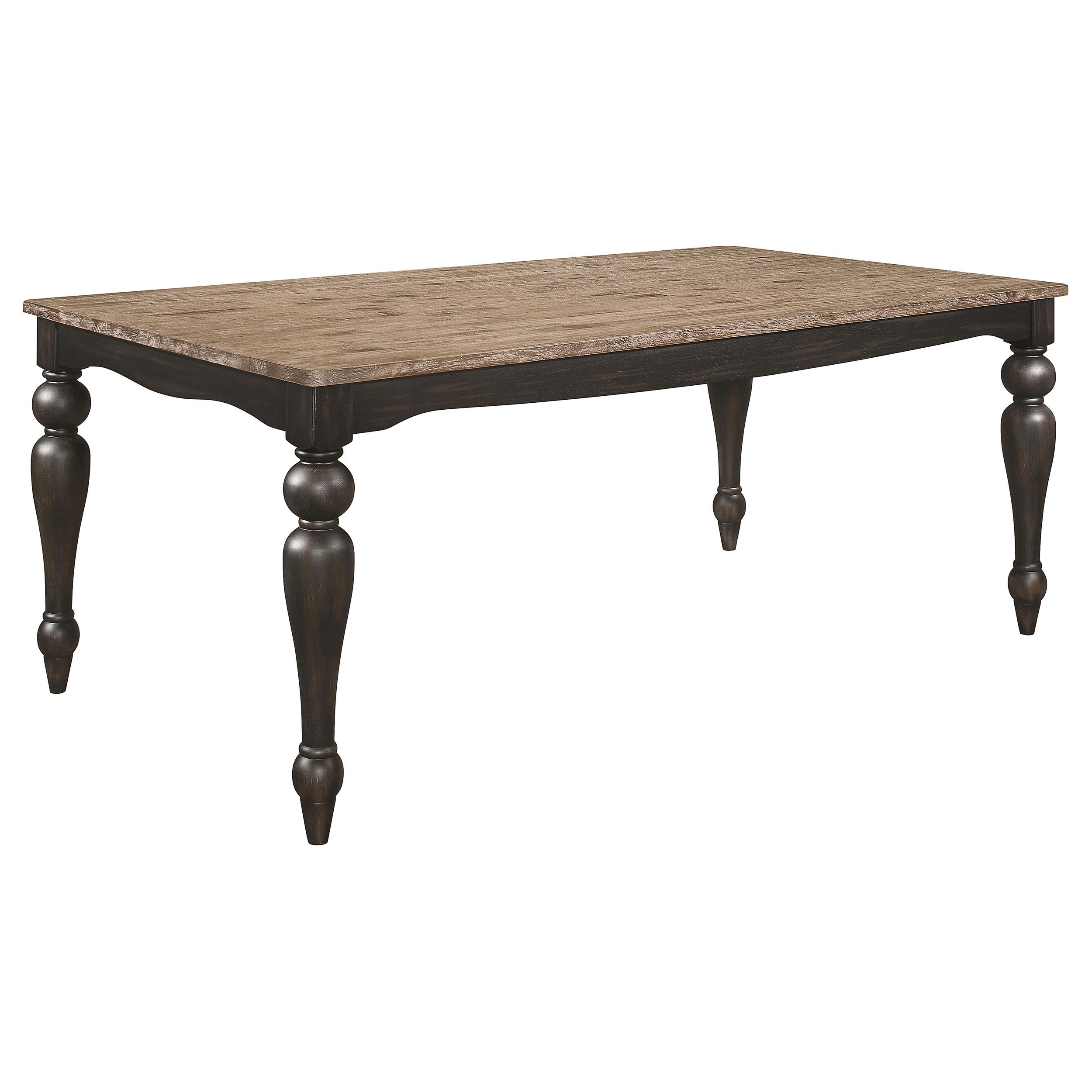 Coaster Bridget Rectangular 79-inch Dining Table Brown Brushed